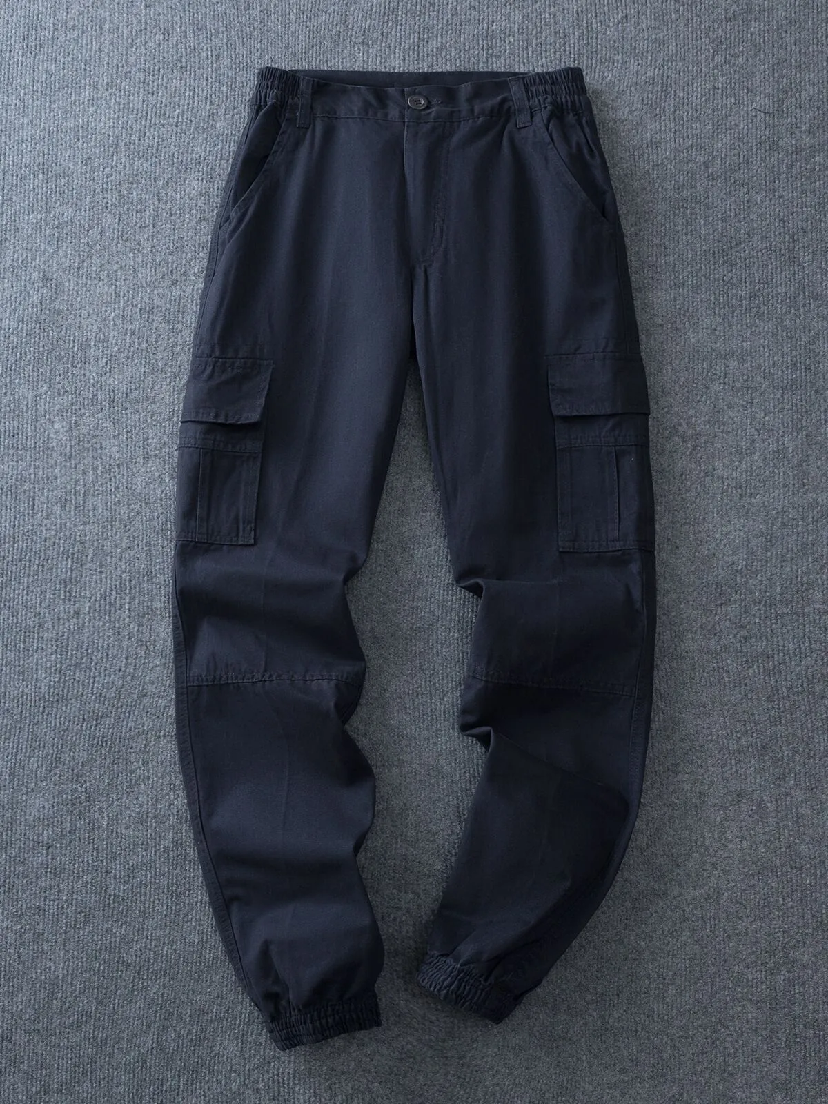 Men's Cargo Pants Classic Cotton Elastic Waist Hip Hop Casual Hiking Sports Bunched Feet Pants, 2 of 2