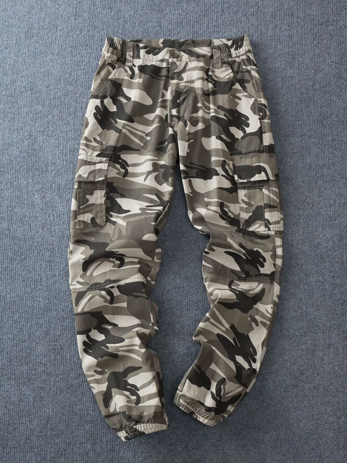 Men's Cargo Pants Camo Trendy Casual Cotton Bunched Feet Baggy Trousers, 1 of 1