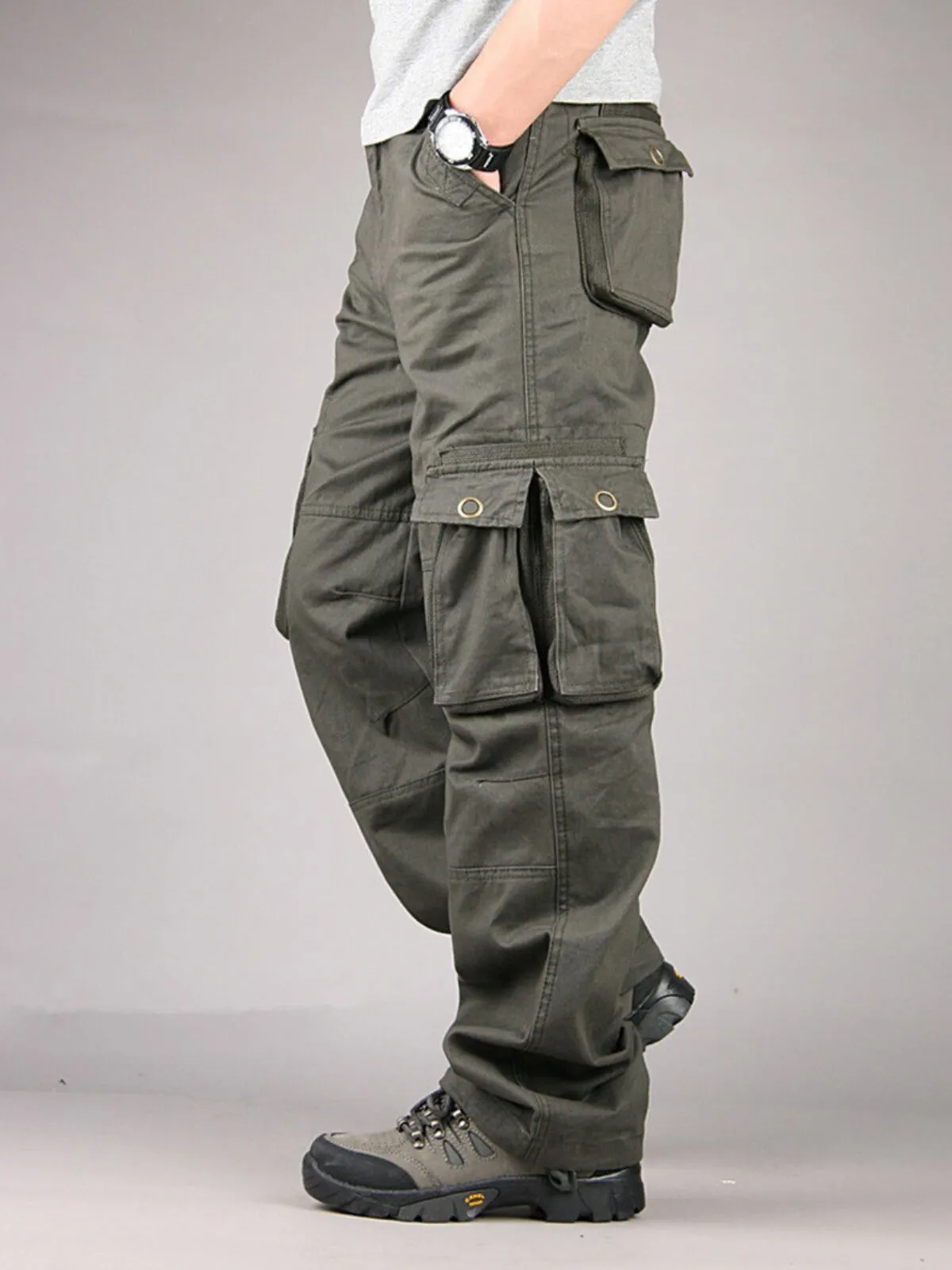 Men's Cargo Pants Wild Cotton Soft Relaxed Fit Stretch Tactical Hiking Running Pants, 2 of 4