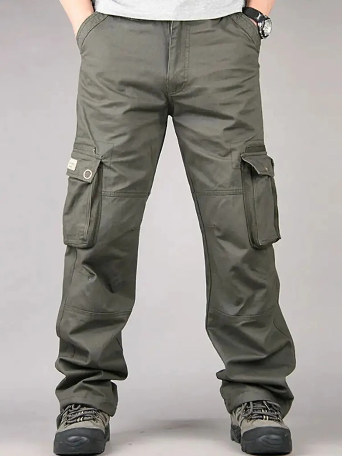 Men's Cargo Pants Wild Cotton Soft Relaxed Fit Stretch Tactical Hiking Running Pants, 4 of 4