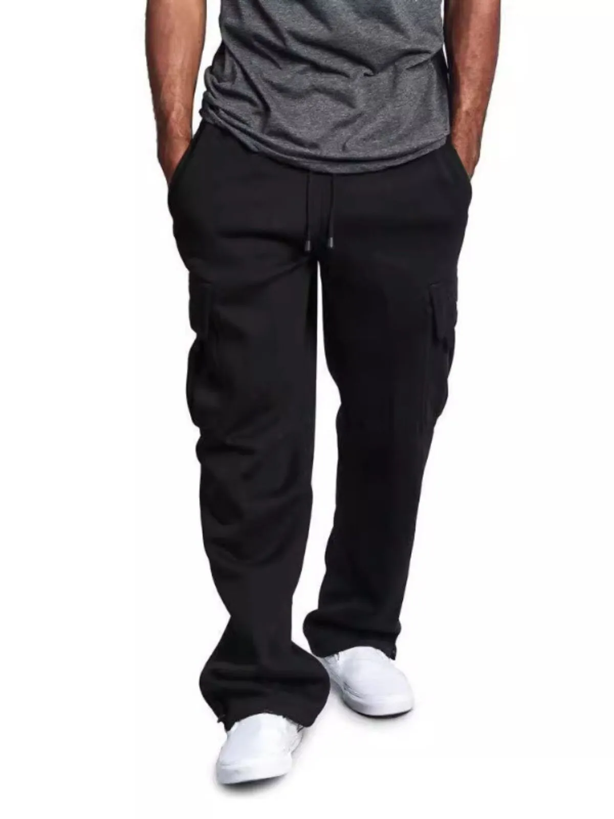 Men's Cargo Pants Loose Joggers Solid Color Soft Track Casual Trousers Fashion Sports Pants, 1 of 4