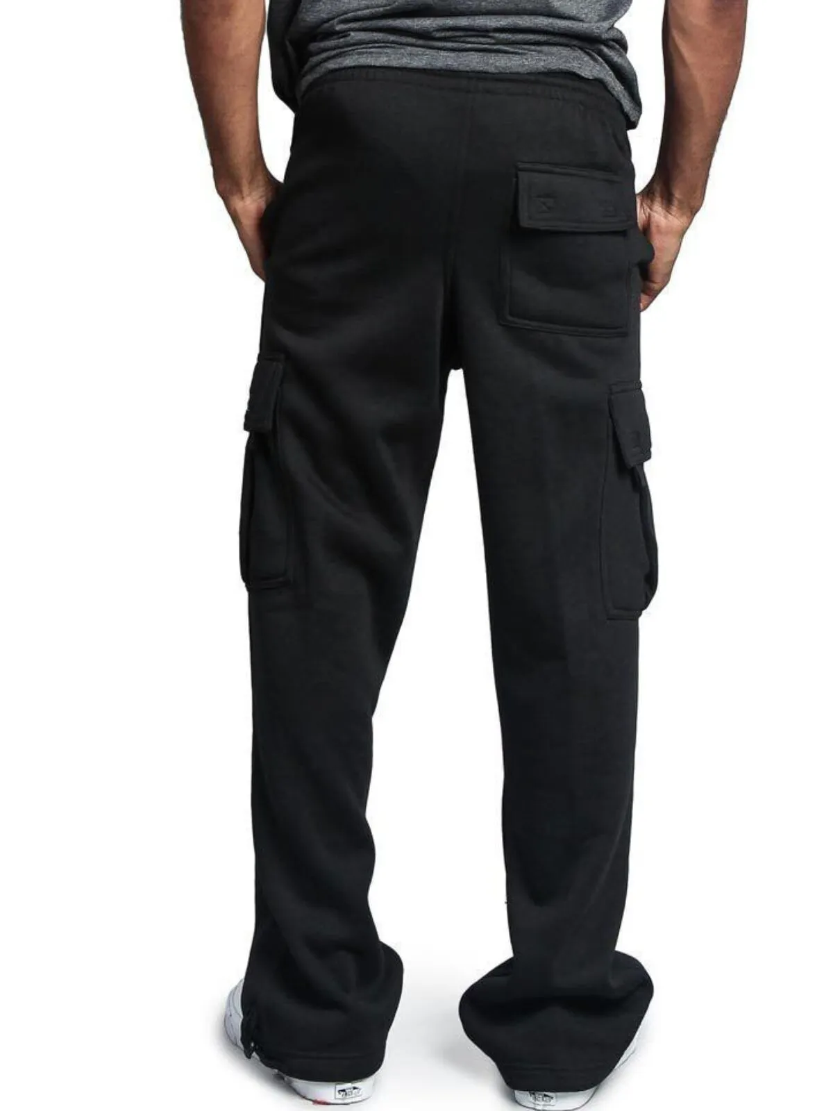 Men's Cargo Pants Loose Joggers Solid Color Soft Track Casual Trousers Fashion Sports Pants, 2 of 4