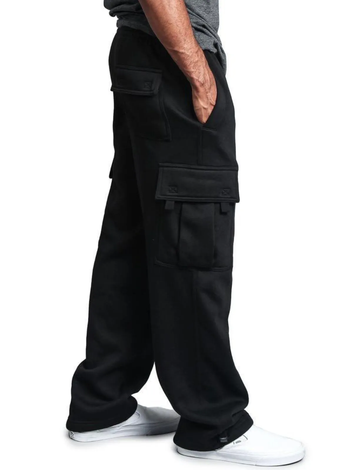 Men's Cargo Pants Loose Joggers Solid Color Soft Track Casual Trousers Fashion Sports Pants, 3 of 4
