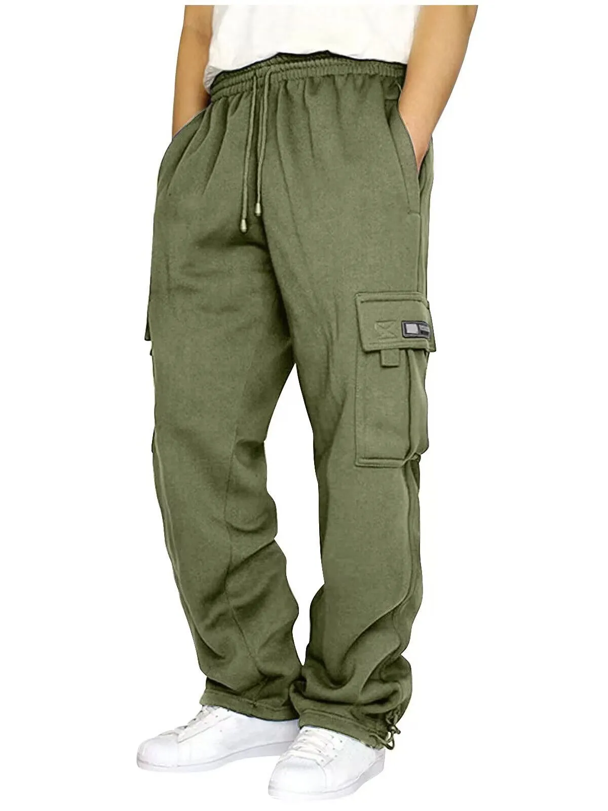 Men's Cargo Pants Heavyweight Elastic Waist Drawstring Multi-pocket Fashion Sports Pants, 2 of 2