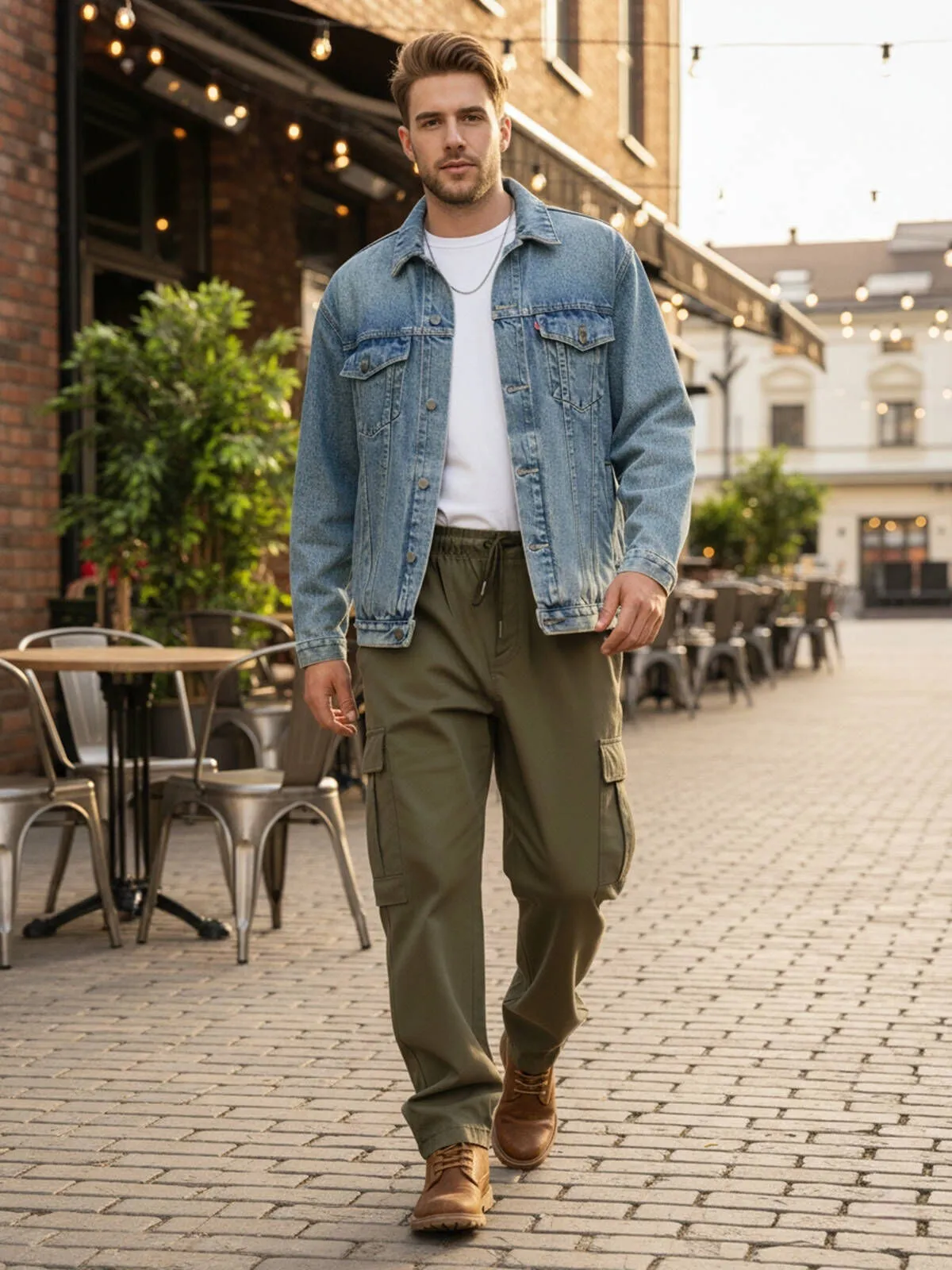 Men's Cargo Pants Workout Joggers Stretch Sweatpants Hiking Drawstring Tactical Pants with Pockets, 3 of 5