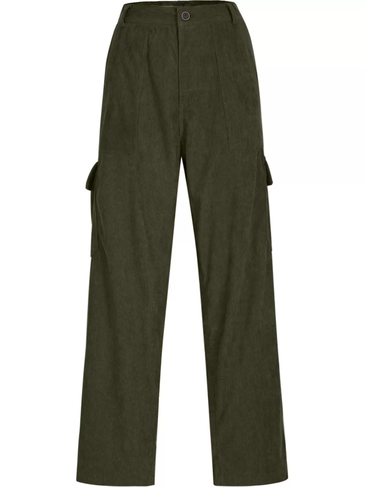 Men's Cargo Pants Corduroy Regular Fit Casual Work Multiple Pockets Trousers, 3 of 4