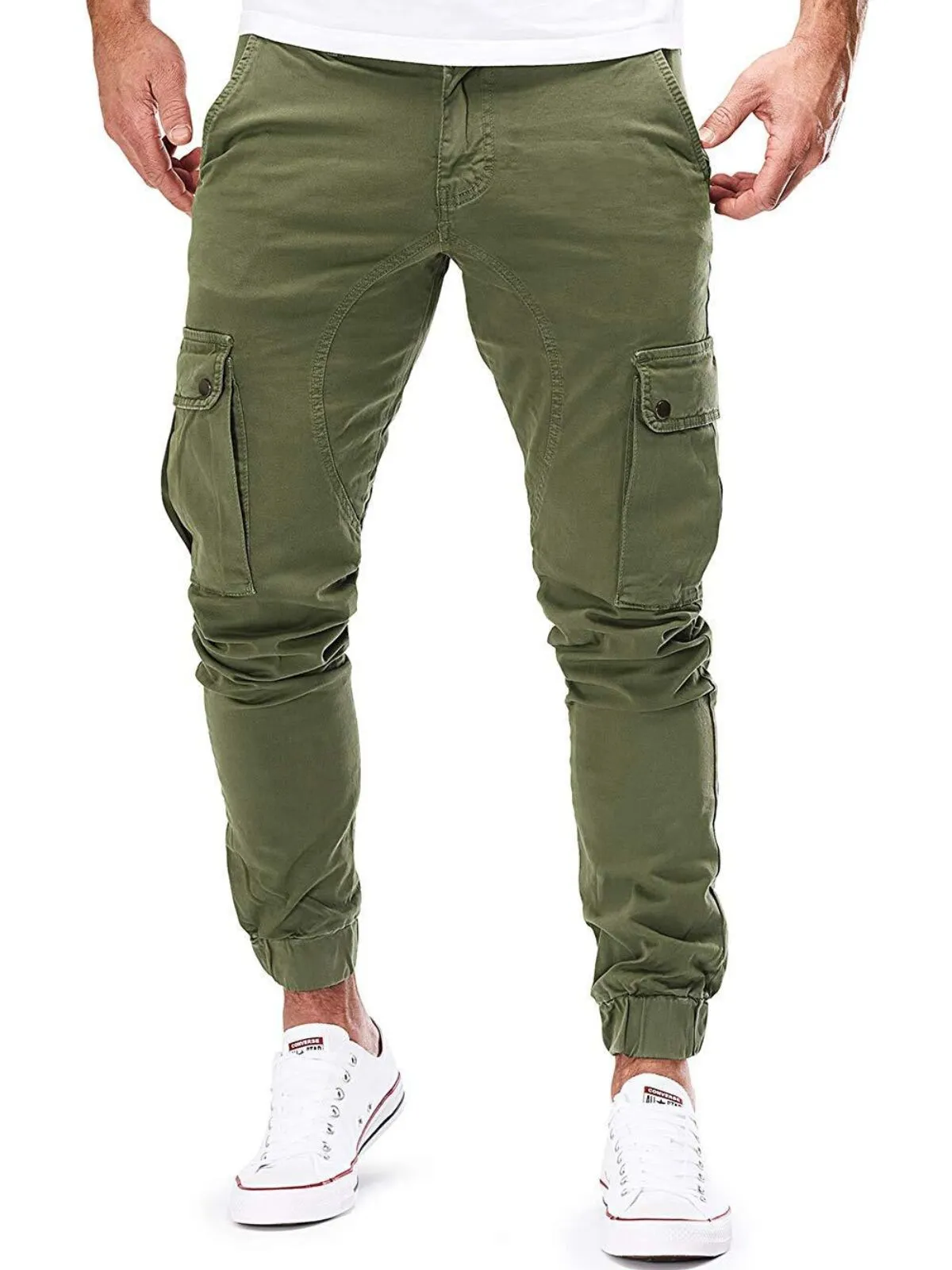 Men's Cargo Pants Athletic Military Pants Combat Work Pants Chino Jogger Pants, 1 of 3