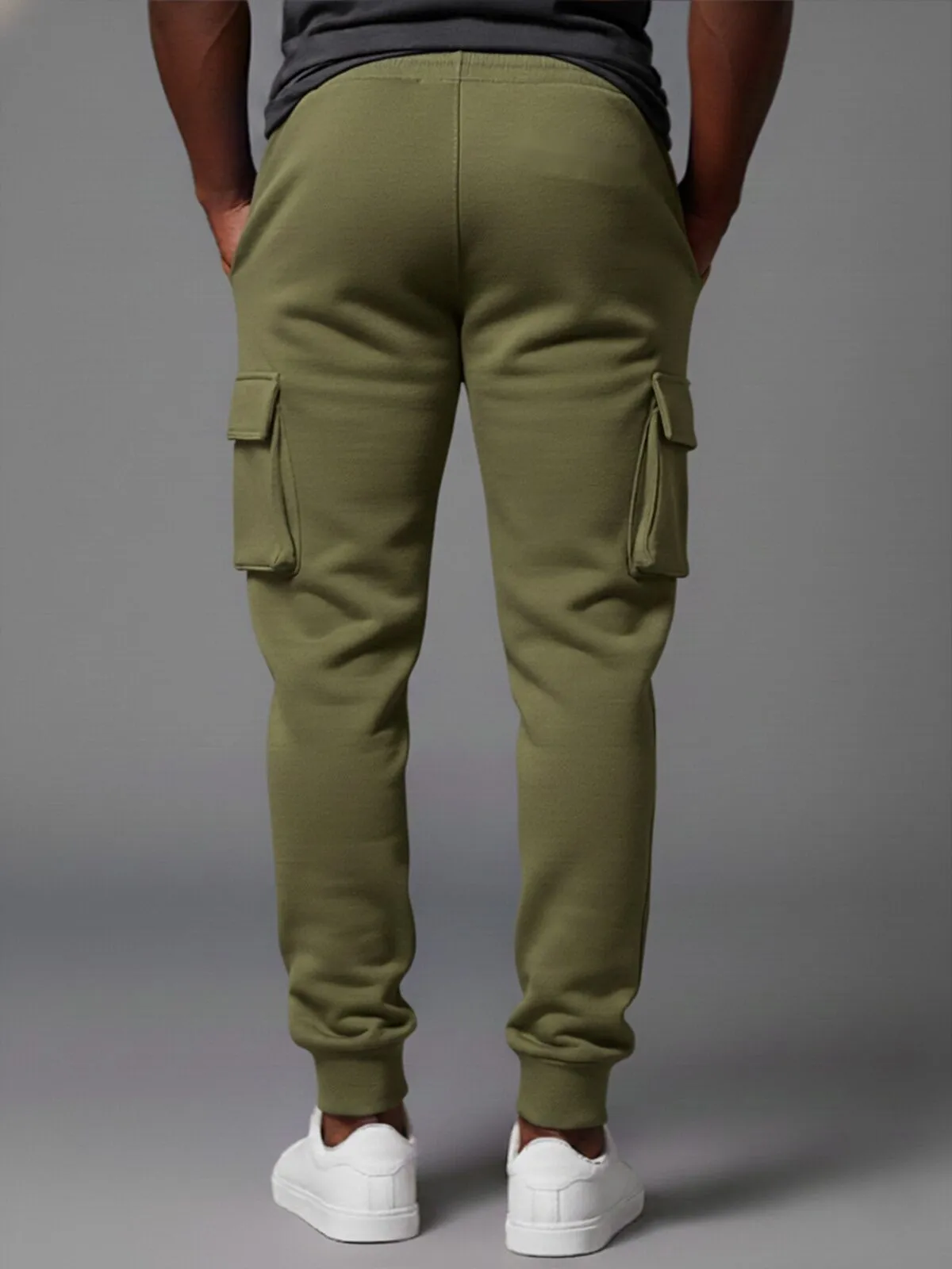 Men's Cargo Pants Solid Color Jogger Everyday Wear Comfortable Flat Front Design with Side Pockets for Daily Use, 7 of 7
