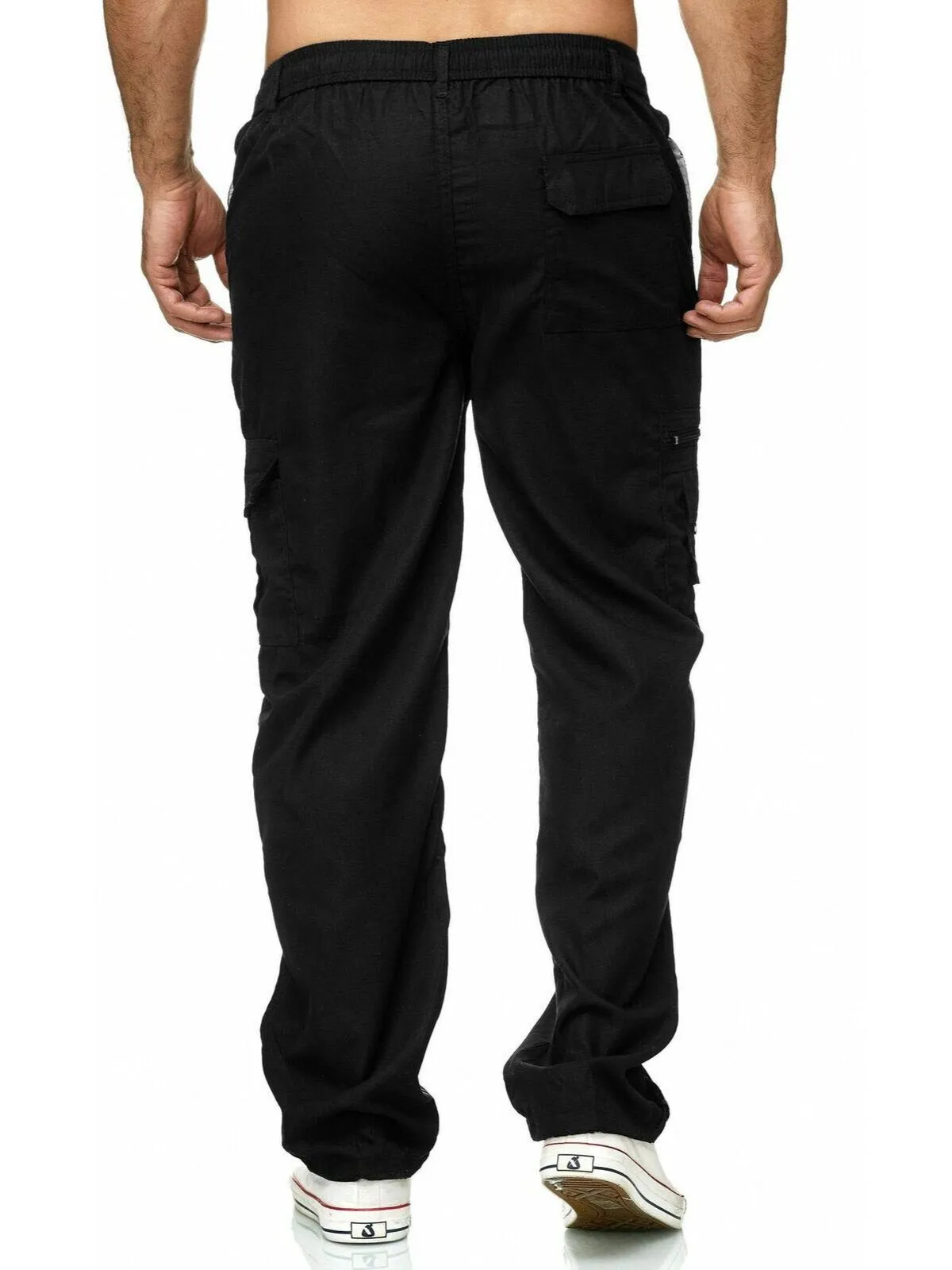 Men's Cargo Pants Multi Pockets Zipper Fly Loose Fit Workout Pants Baggy Lightweight Fashion Pants, 1 of 3