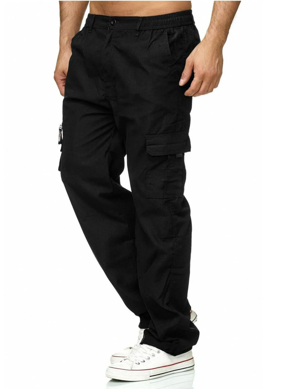 Men's Cargo Pants Multi Pockets Zipper Fly Loose Fit Workout Pants Baggy Lightweight Fashion Pants, 2 of 3