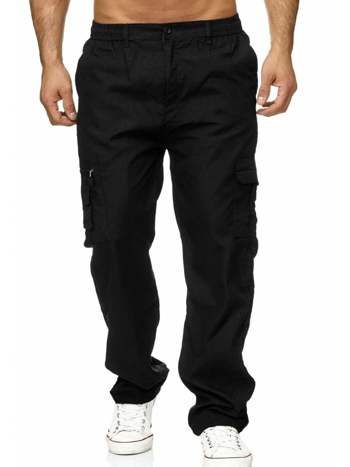 Men's Cargo Pants Multi Pockets Zipper Fly Loose Fit Workout Pants Baggy Lightweight Fashion Pants, 3 of 3