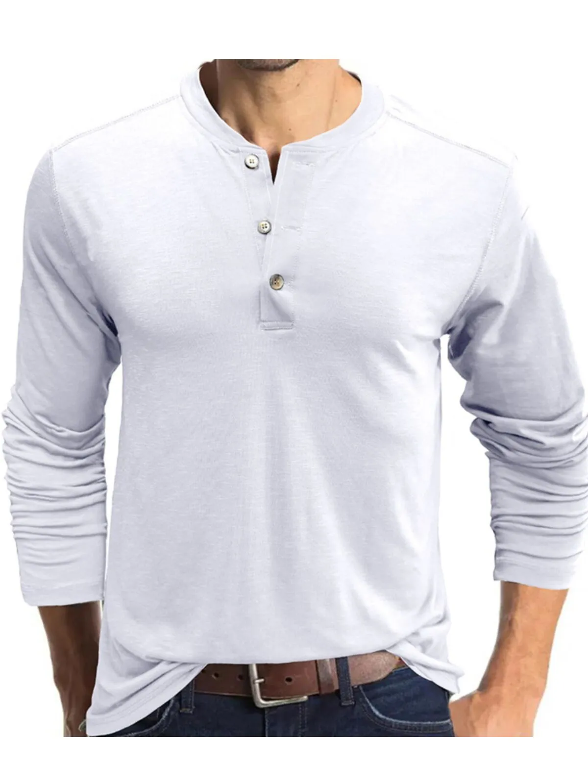 Men's Henley Shirt Long Sleeve Cotton Henley Casual Fashion Tops, 1 of 3