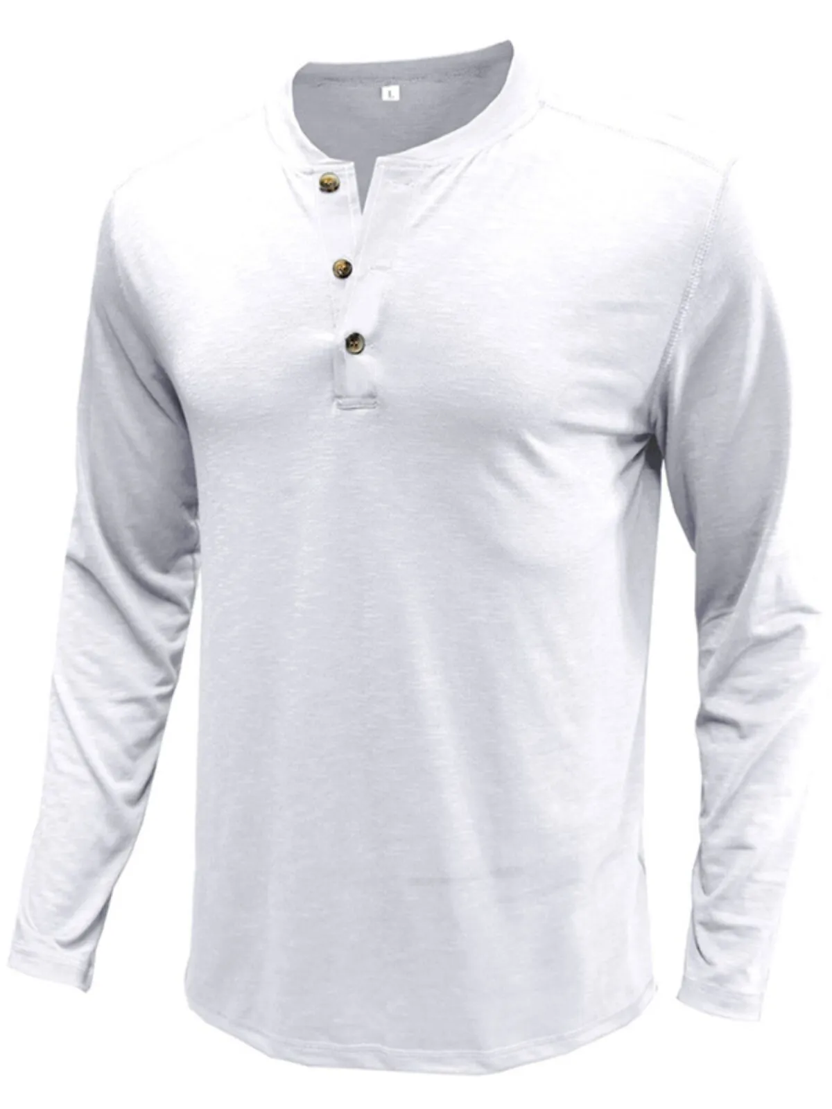 Men's Henley Shirt Long Sleeve Cotton Henley Casual Fashion Tops, 3 of 3