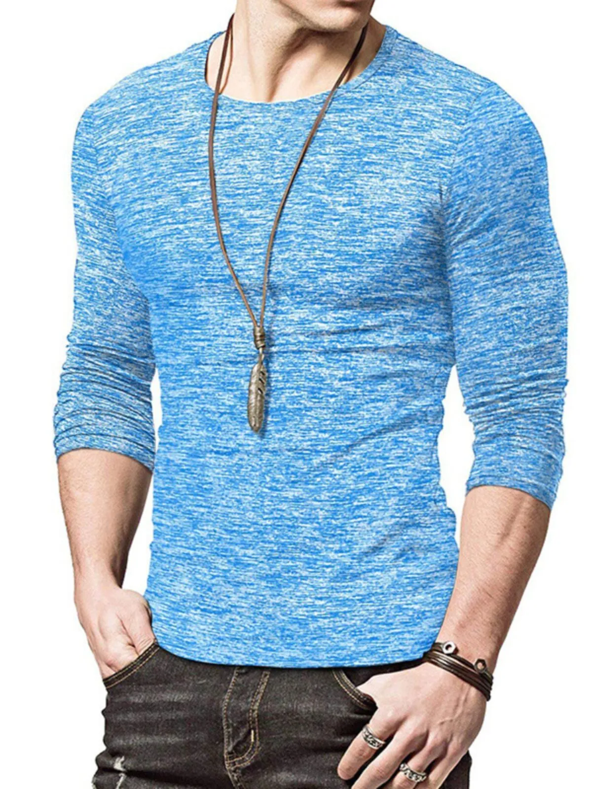 Men's Shirt Cool Dry Athletic Long Sleeve Baselayer Workout Tops, 2 of 2