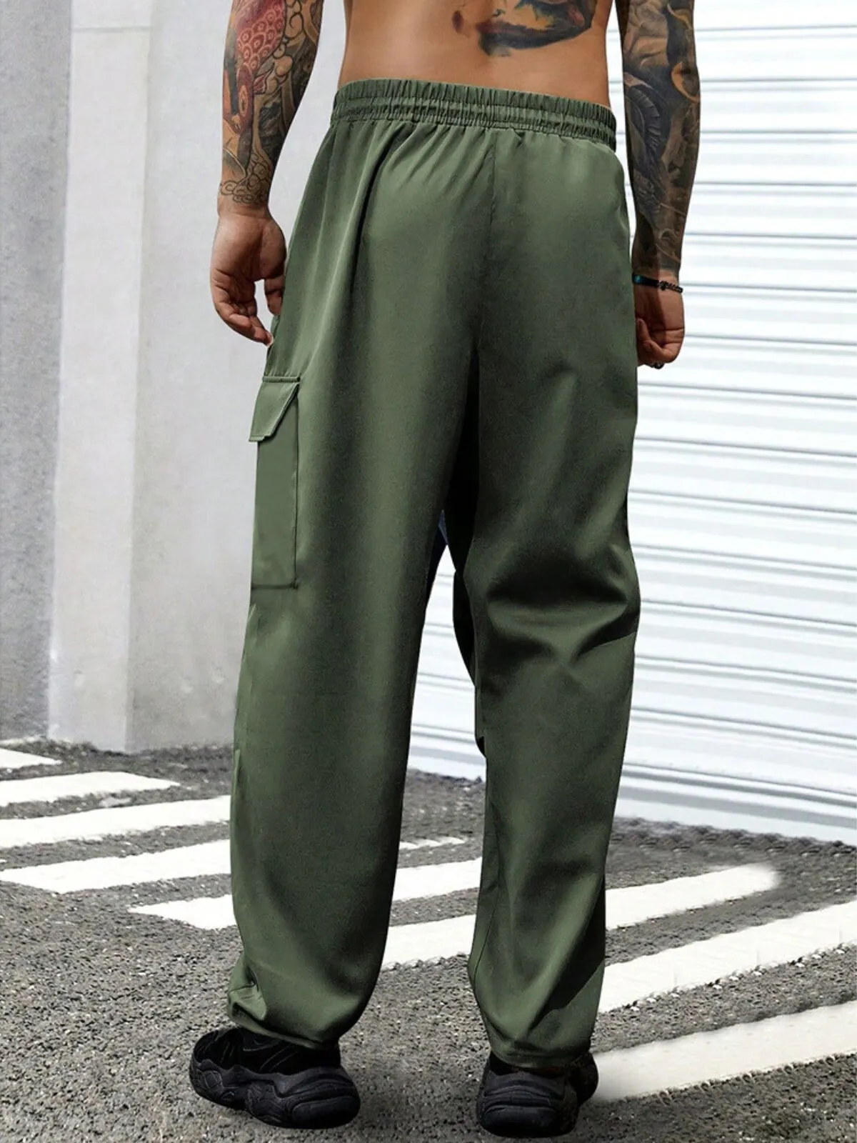 Men's Cargo Pants Straight-Leg Cargo Pants with Large Pockets Breathable Casual Jogging Trousers for Outdoor Activities, 3 of 7