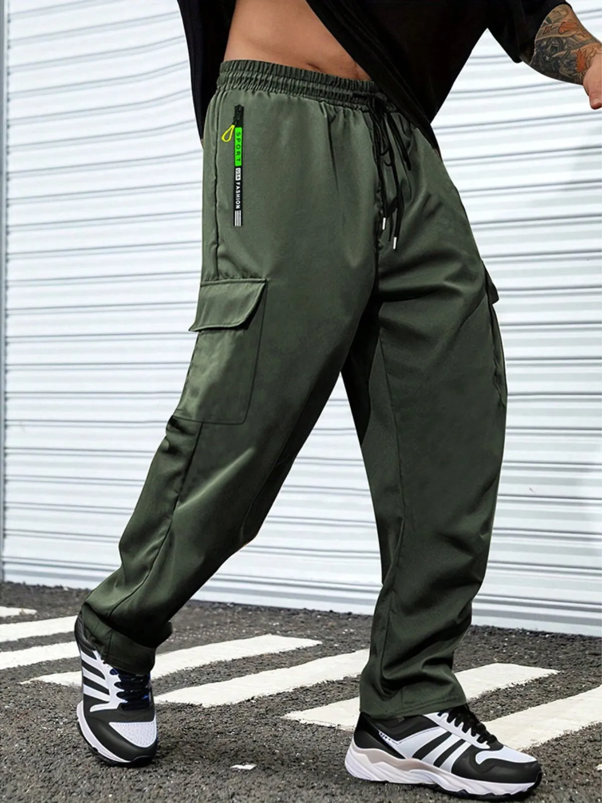 Men's Cargo Pants Straight-Leg Cargo Pants with Large Pockets Breathable Casual Jogging Trousers for Outdoor Activities, 6 of 7