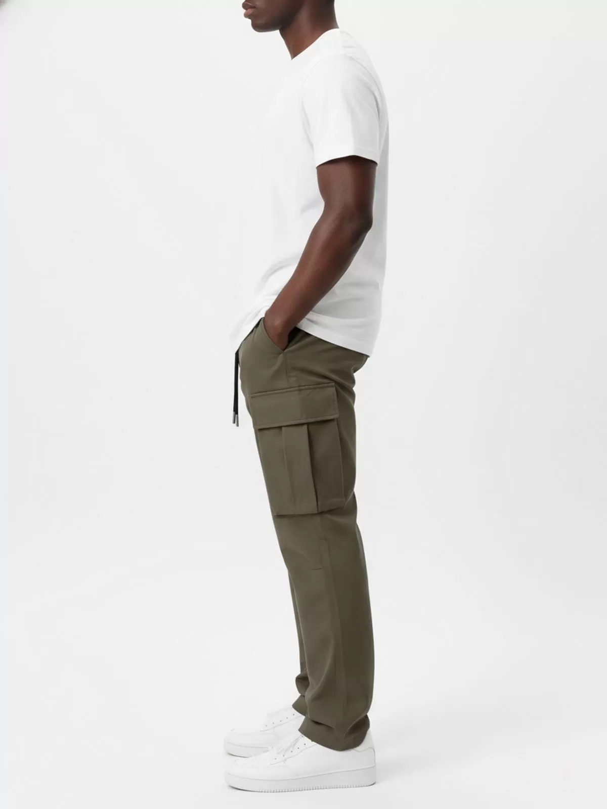 Men's Cargo Pants Lightweight Straight Leg Drawstring Elastic Waist Hiking, Work Loose Trousers with Pockets, 3 of 3