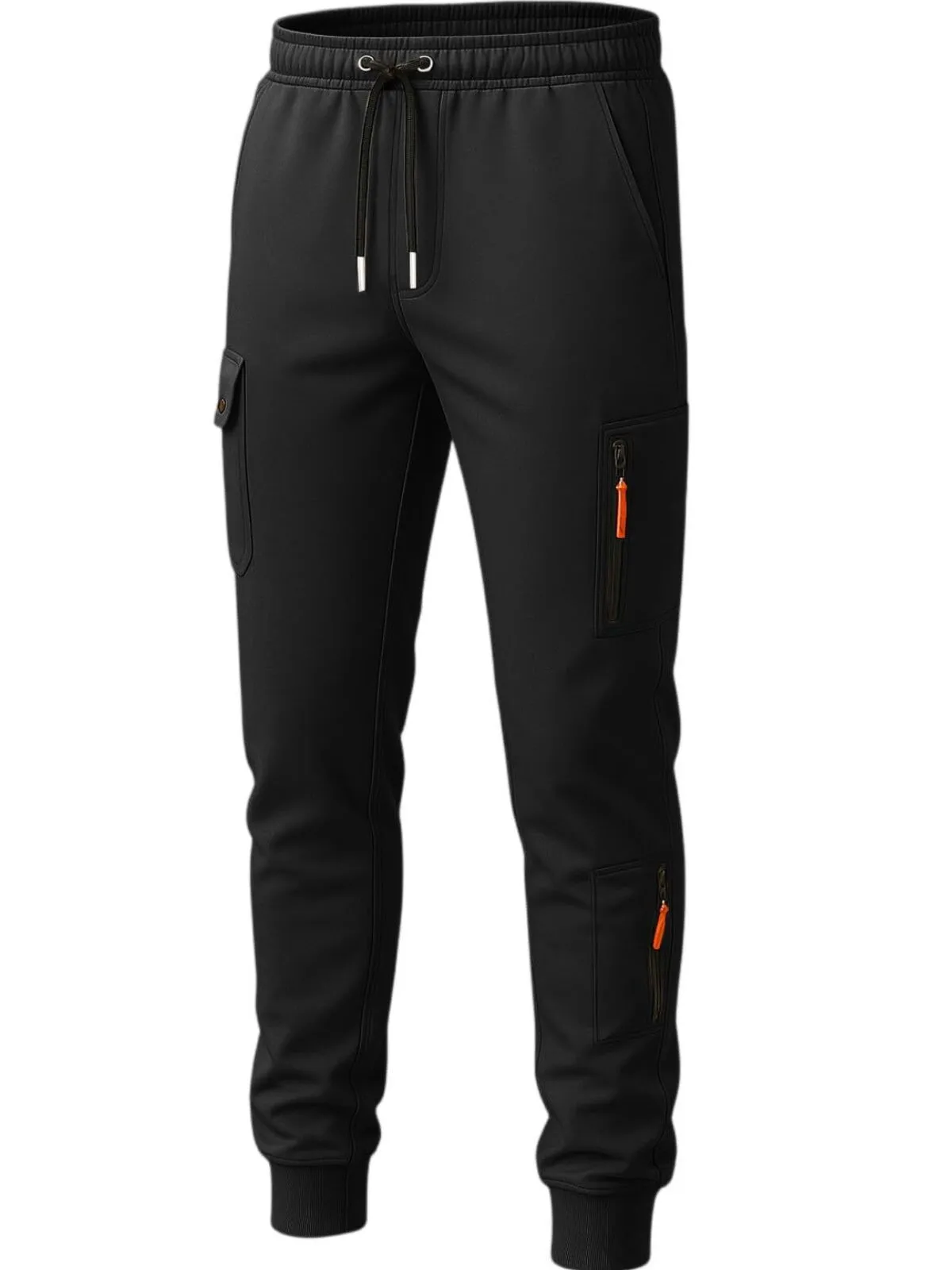 Men's Cargo Pants Strap Pocket Elastic Waist Flat Comfort Daily Sport Jogger Micro elastic Trousers, 3 of 4