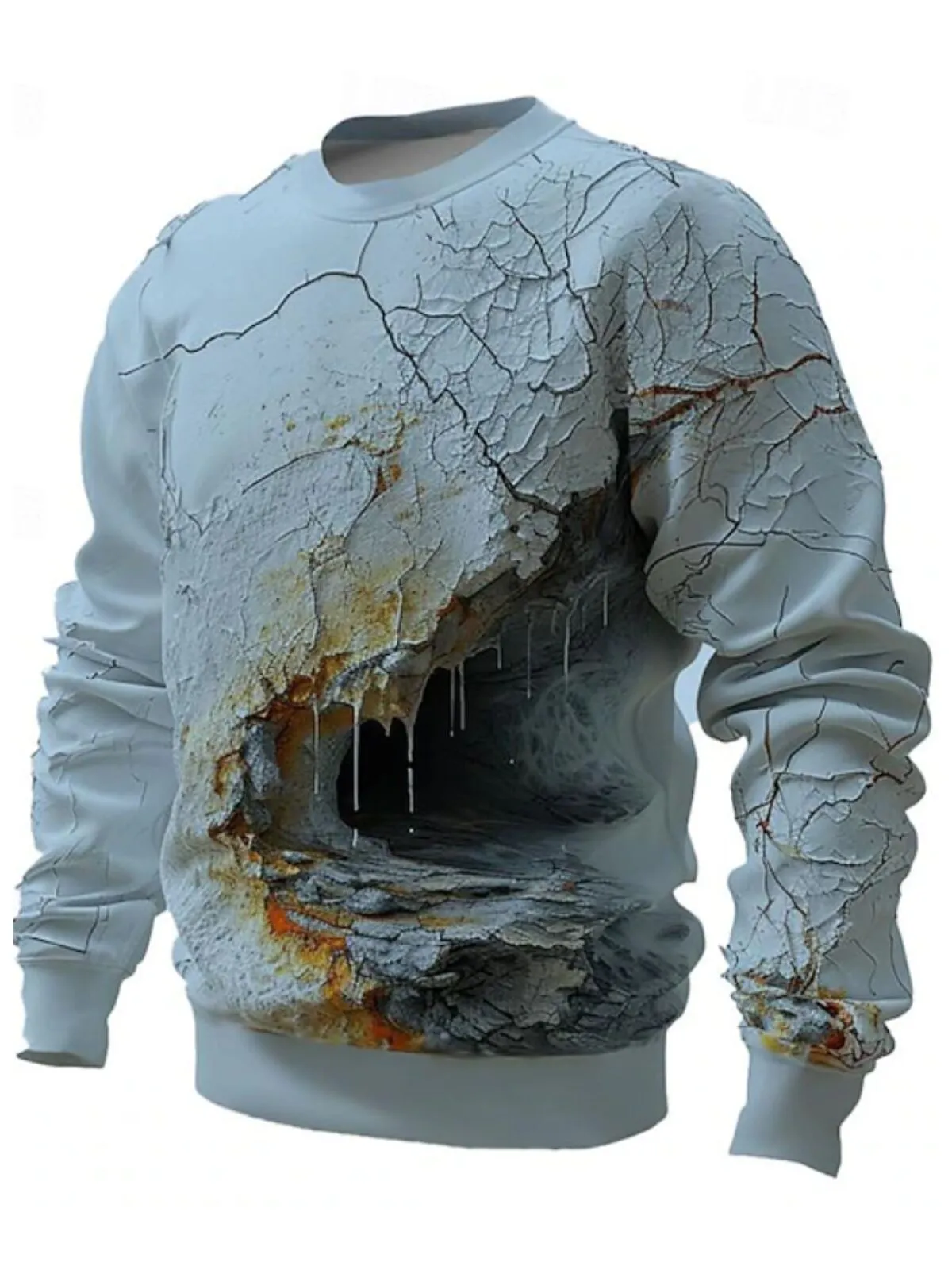 Men's Sweatshirt 3D Floral Round Neck Long Sleeve Pullover, 1 of 1
