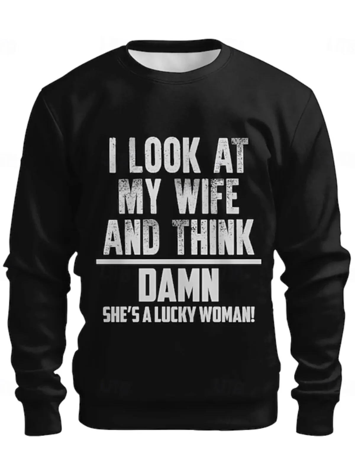 Men's Sweatshirt Letter Round Neck Long Sleeve Casual Pullover , 1 of 1