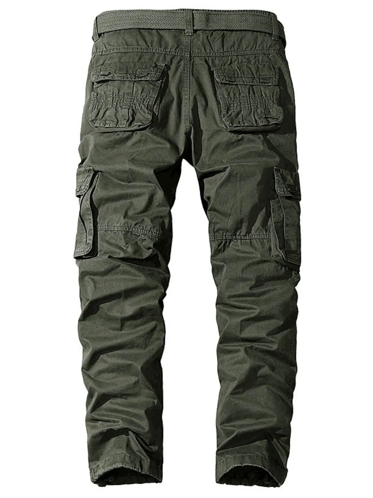 Men's Cargo Pants Casual Fit Overalls Multi-Pocket Outdoor Straight Leg Tactical Military Combat Work Pants, 2 of 3