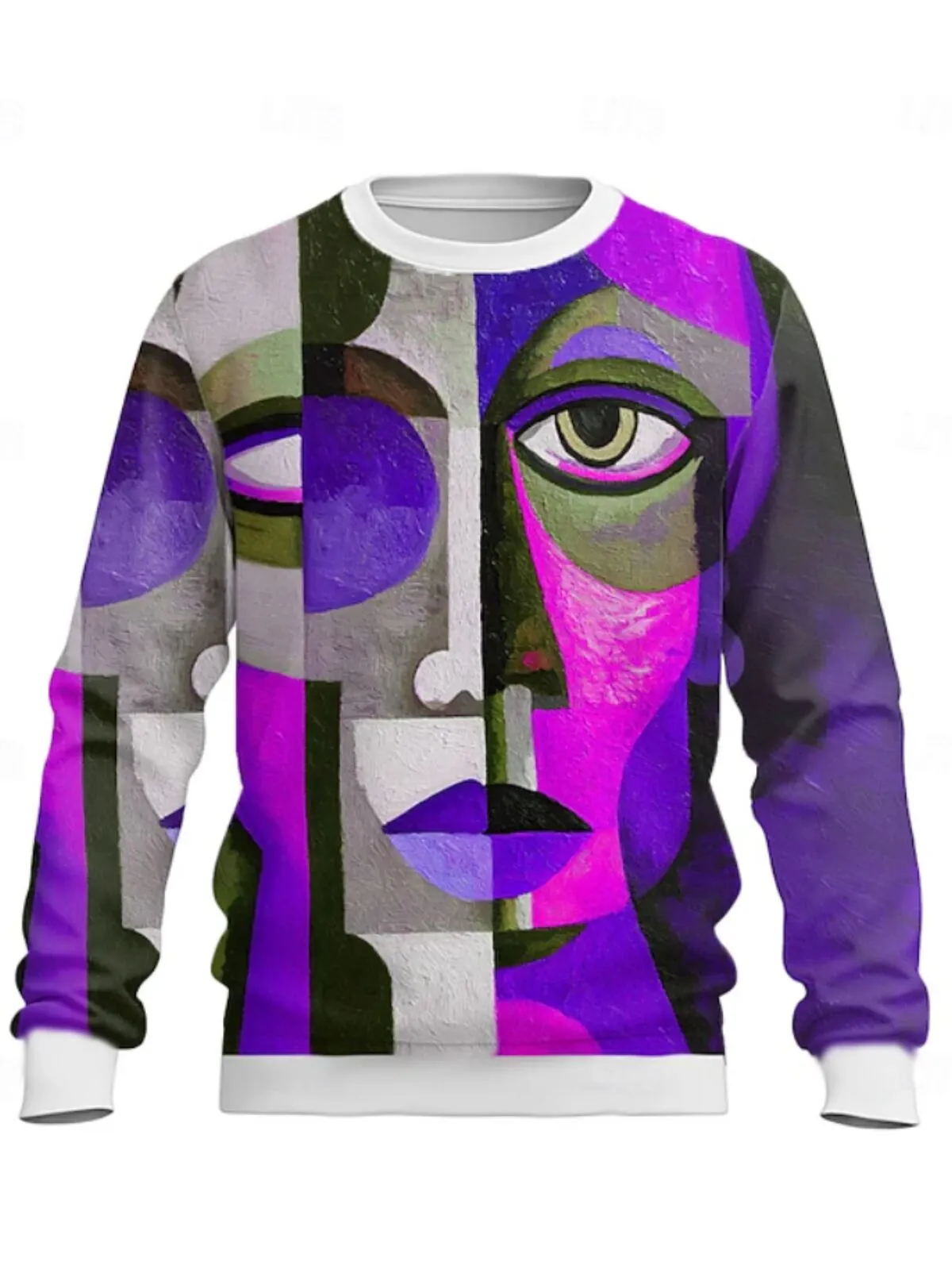 Men's Abstract Sweatshirt Casual Crew Neck Vacation Party Gift, 1 of 1