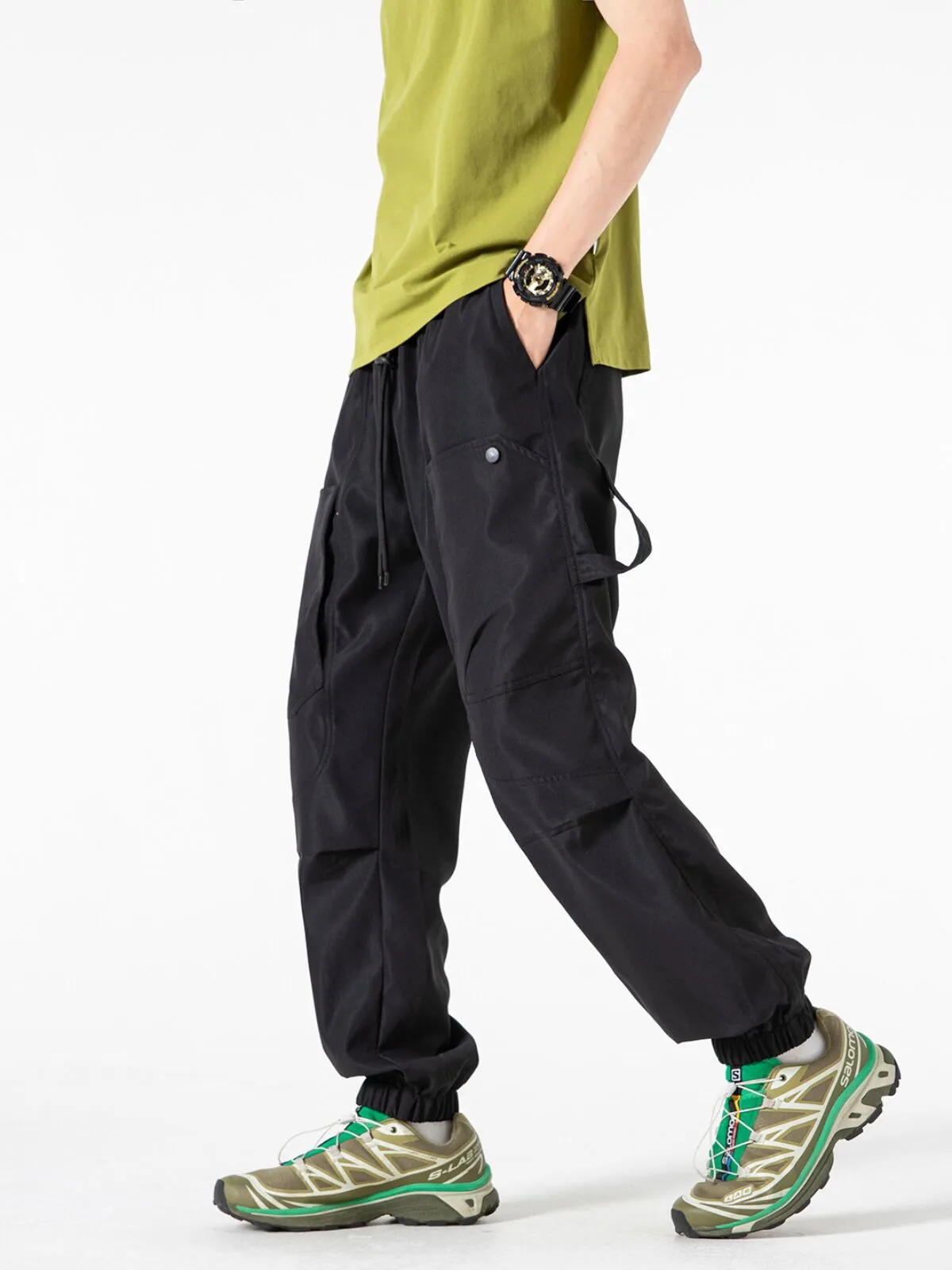 Men's Cargo Pants Quick Drying Sports Outdoor Mountaineering Multi Pockets Workwear Trousers , 1 of 3