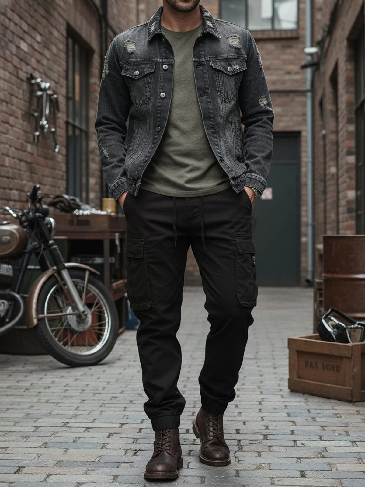 Men's Cargo Pants with Multi-Pocket Outdoor Sports Elastic Waist Drawstring Joggers Tapered Sweatpants, 2 of 4