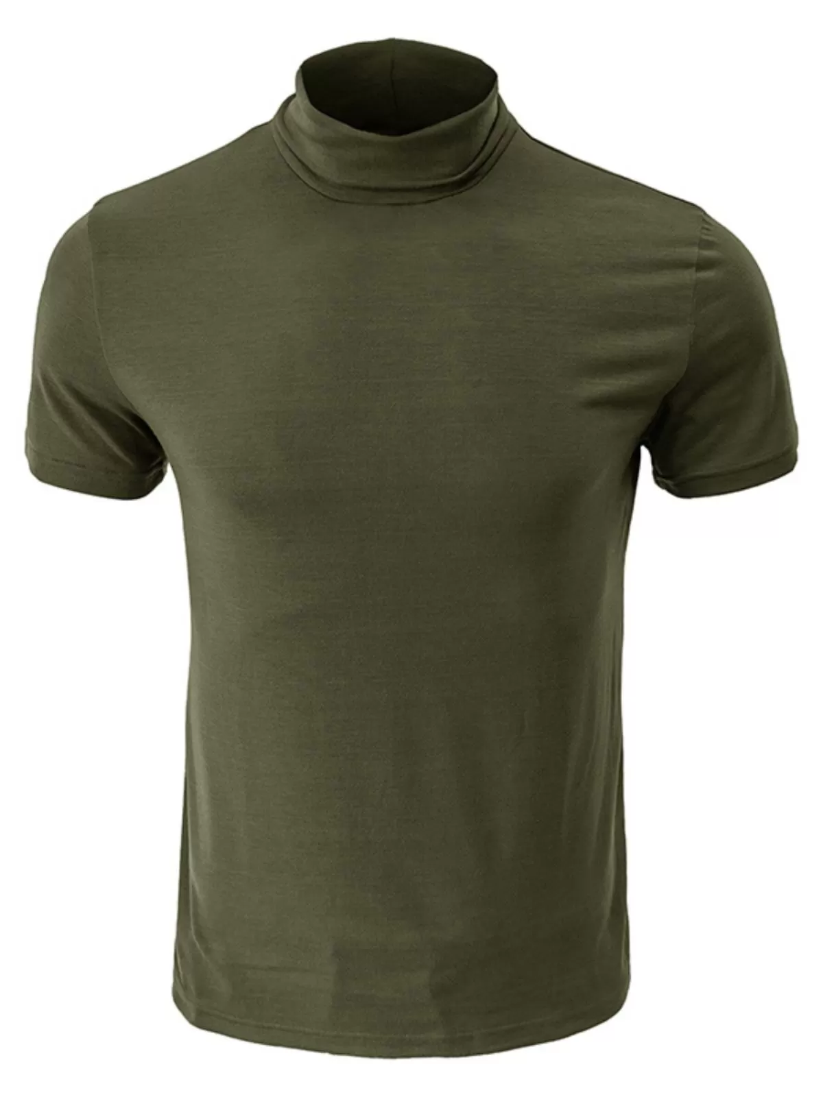 Men's Mock Neck T-Shirts Short Sleeve Slim Fit Basic Casual Comfy Solid Undershirts Pullover Stretch Cotton Tops, 4 of 5