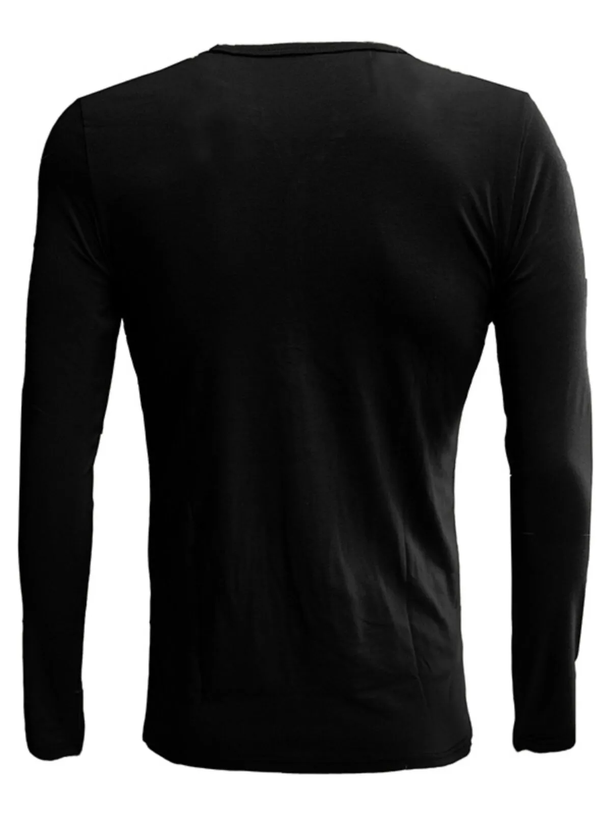 Men's Henley Shirt Solid Color Stretchy Pullover Slim V- Neck Cotton Button Stretchy Tops, 2 of 4