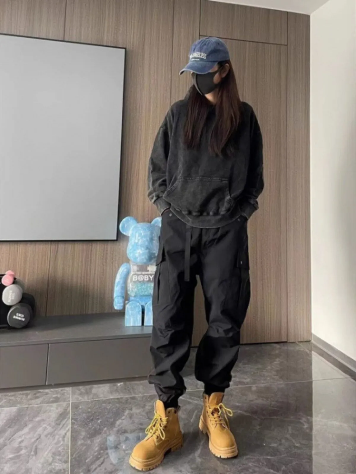 Men's Cargo Pants Vintage Baggy High Quality Streetwear Multi-Pocket Bunched Feet Trousers, 4 of 4