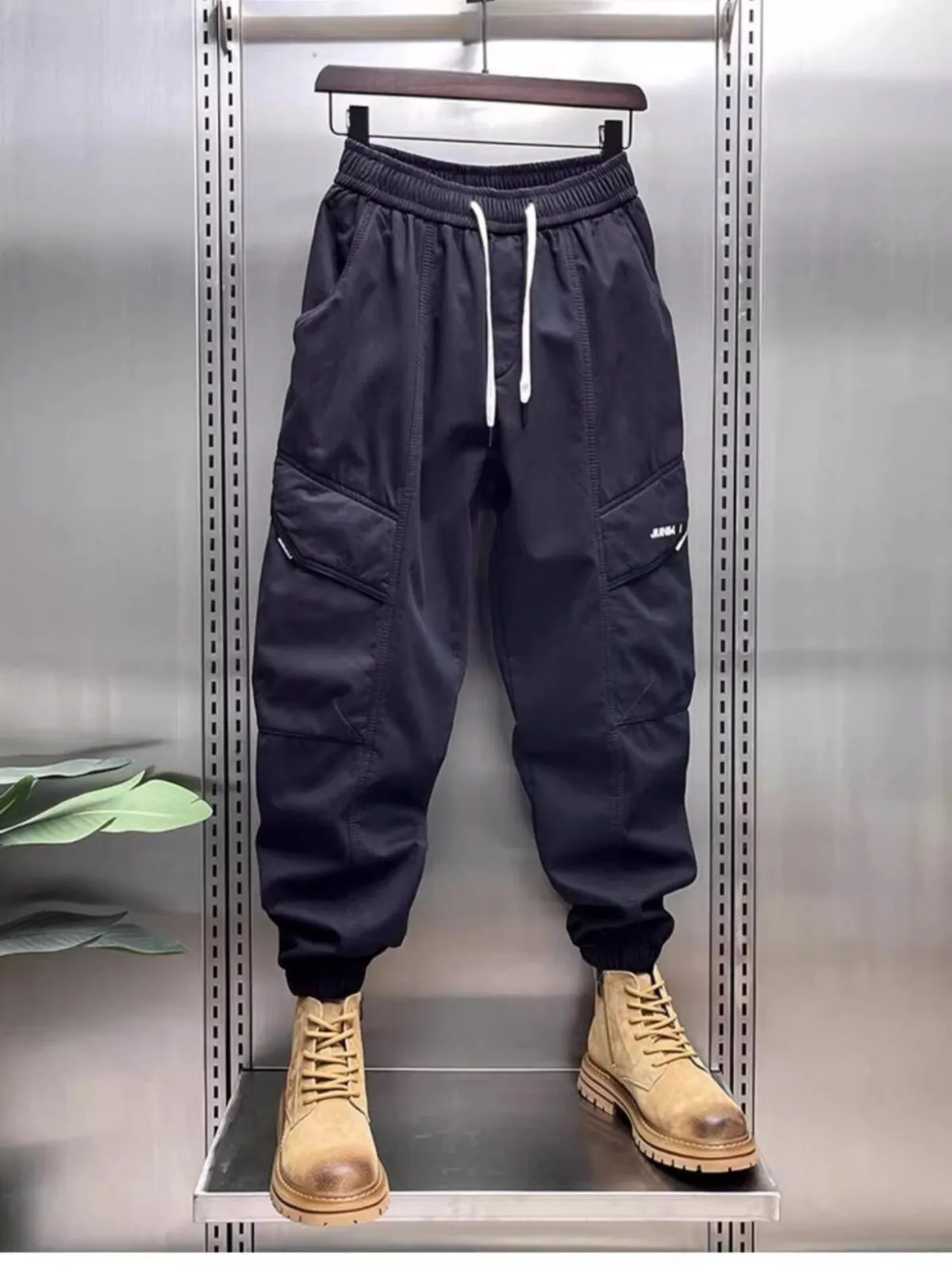 Men's Cargo Pants New Autumn and Winter Retro Loose Bunched Feet Leisure Outdoor Sports Pants, 2 of 6