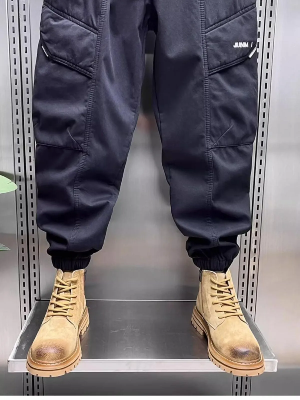 Men's Cargo Pants New Autumn and Winter Retro Loose Bunched Feet Leisure Outdoor Sports Pants, 4 of 6