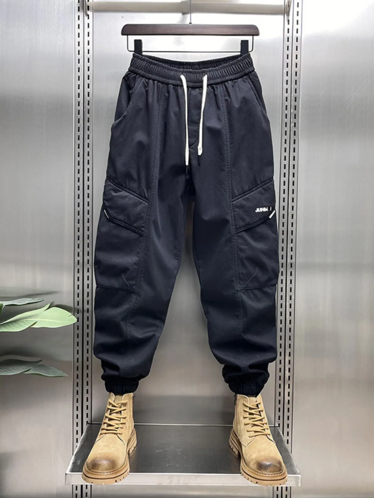 Men's Cargo Pants New Autumn and Winter Retro Loose Bunched Feet Leisure Outdoor Sports Pants, 5 of 6