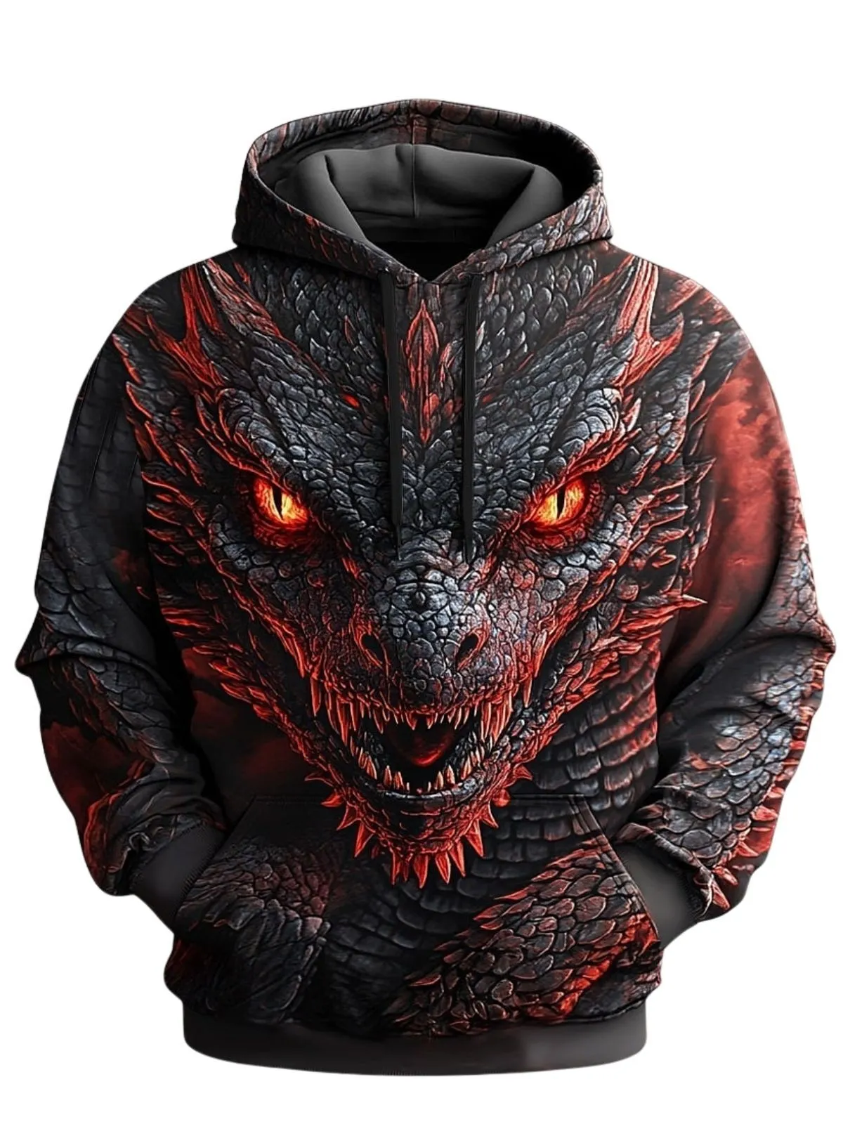 Men's Hoodie Dragon Sweatshirt with Hood Round Neck Fashion 3D Print Party Holiday Streetwear Drawstring Autumn Winter Designer, 1 of 1