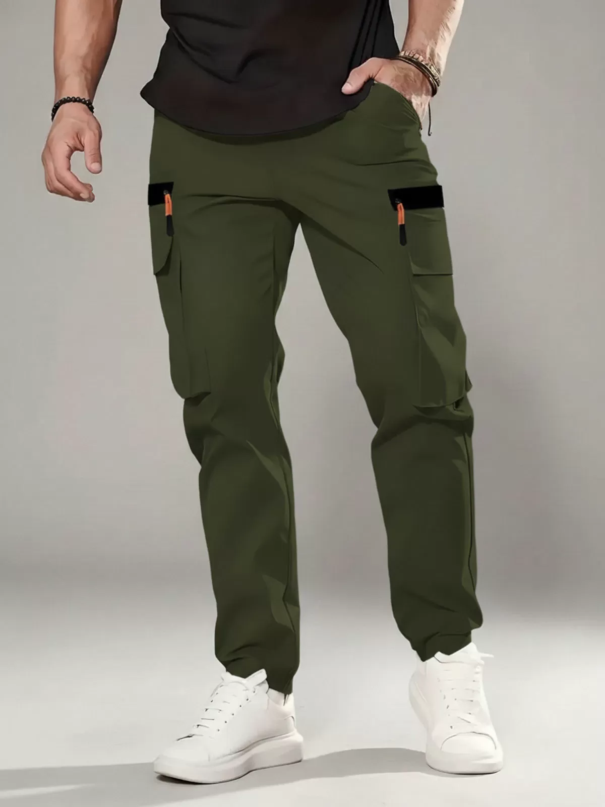 Men's Cargo Pants Casual Loose Straight Durable Wrinkle-Resistant Quick-dry Pokets Overalls, 4 of 7