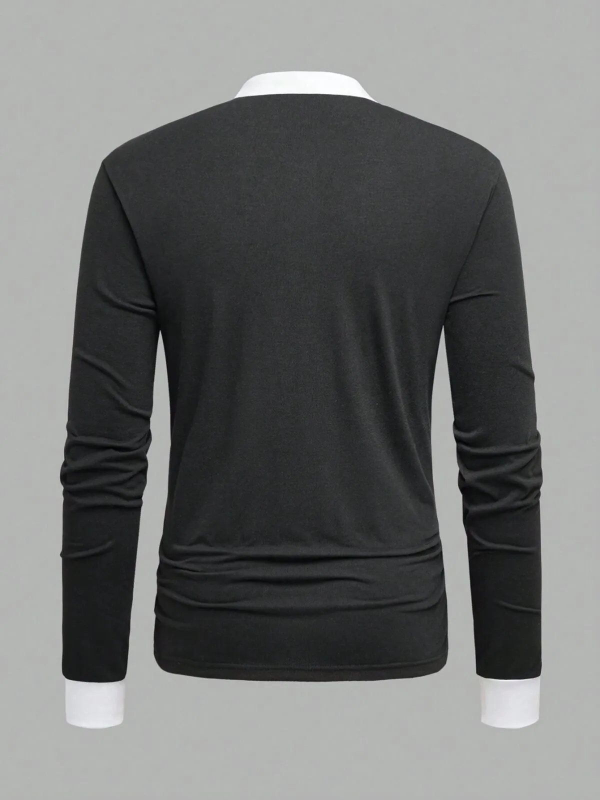 Men's Henley Shirt Long Sleeve Color Block Fashion Basic Patchwork Holiday Street Spring & Autumn Tops, 2 of 4