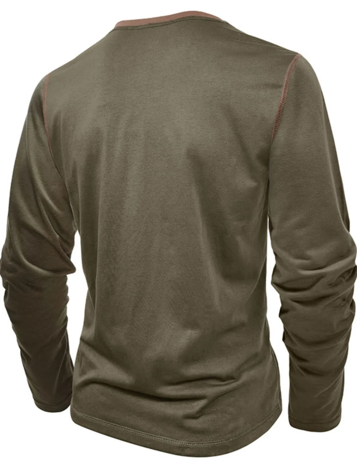 Men's Henley Shirt Fashion Solid Color Loose Collar Spring High Quality Casual Business Tops, 2 of 7