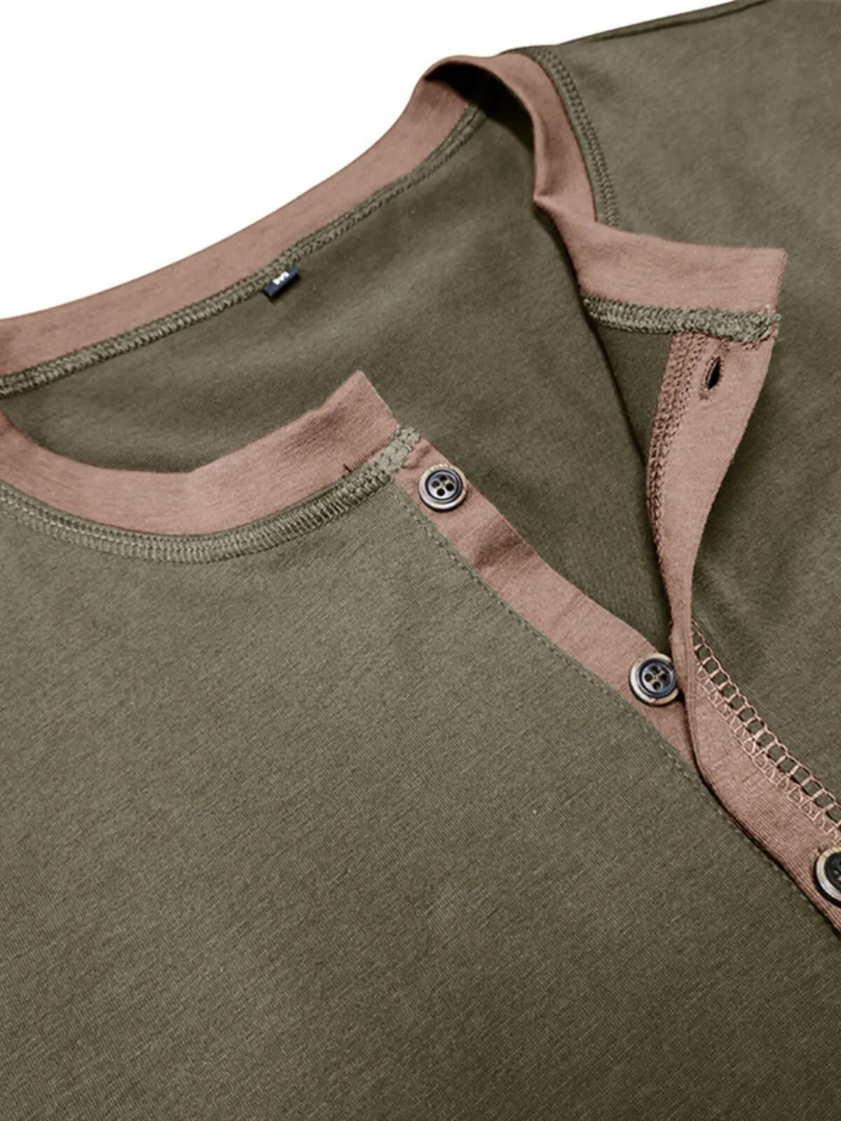 Men's Henley Shirt Fashion Solid Color Loose Collar Spring High Quality Casual Business Tops, 5 of 7