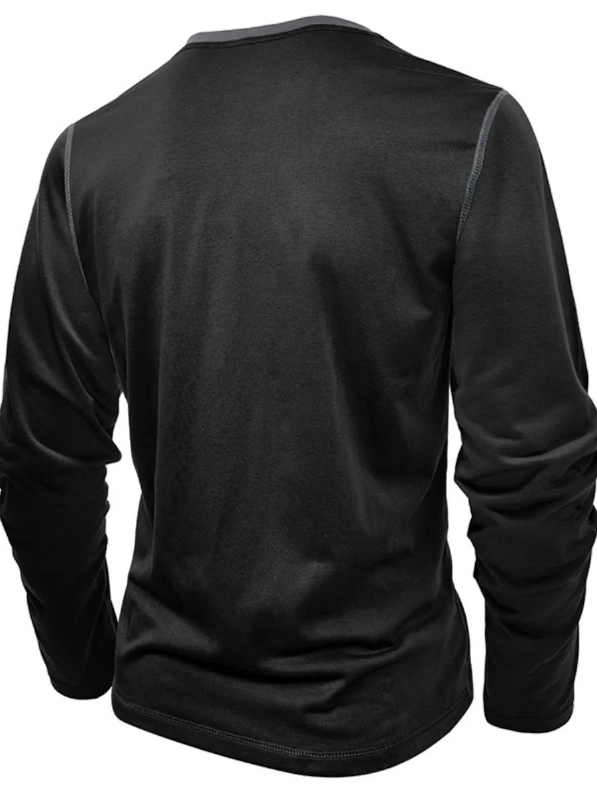Men's Henley Shirt Round Neck Softness Long Sleeve Casual Fashion Pullover 3-Button Basic Sweatshirt, 2 of 7