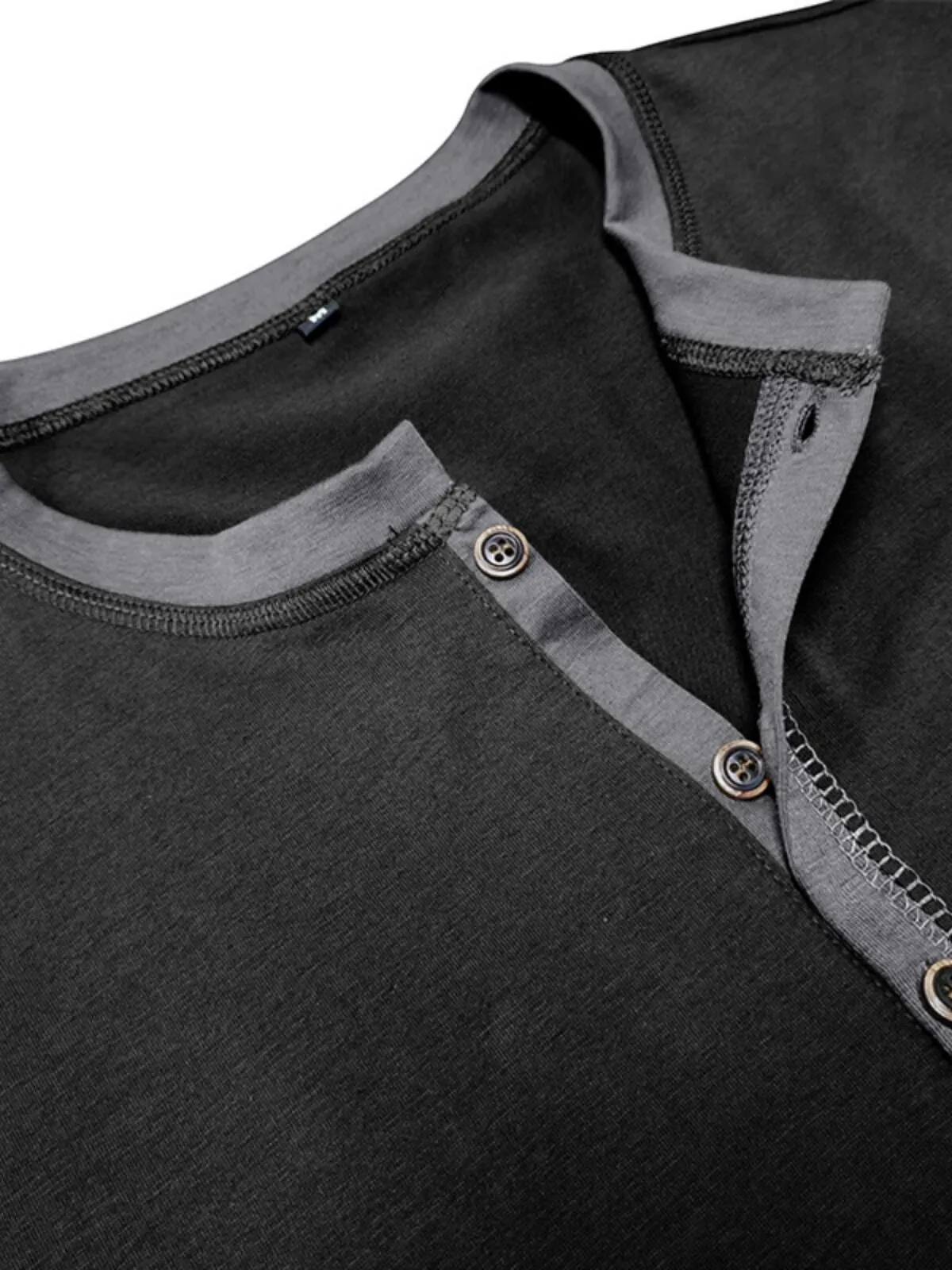 Men's Henley Shirt Round Neck Softness Long Sleeve Casual Fashion Pullover 3-Button Basic Sweatshirt, 5 of 7