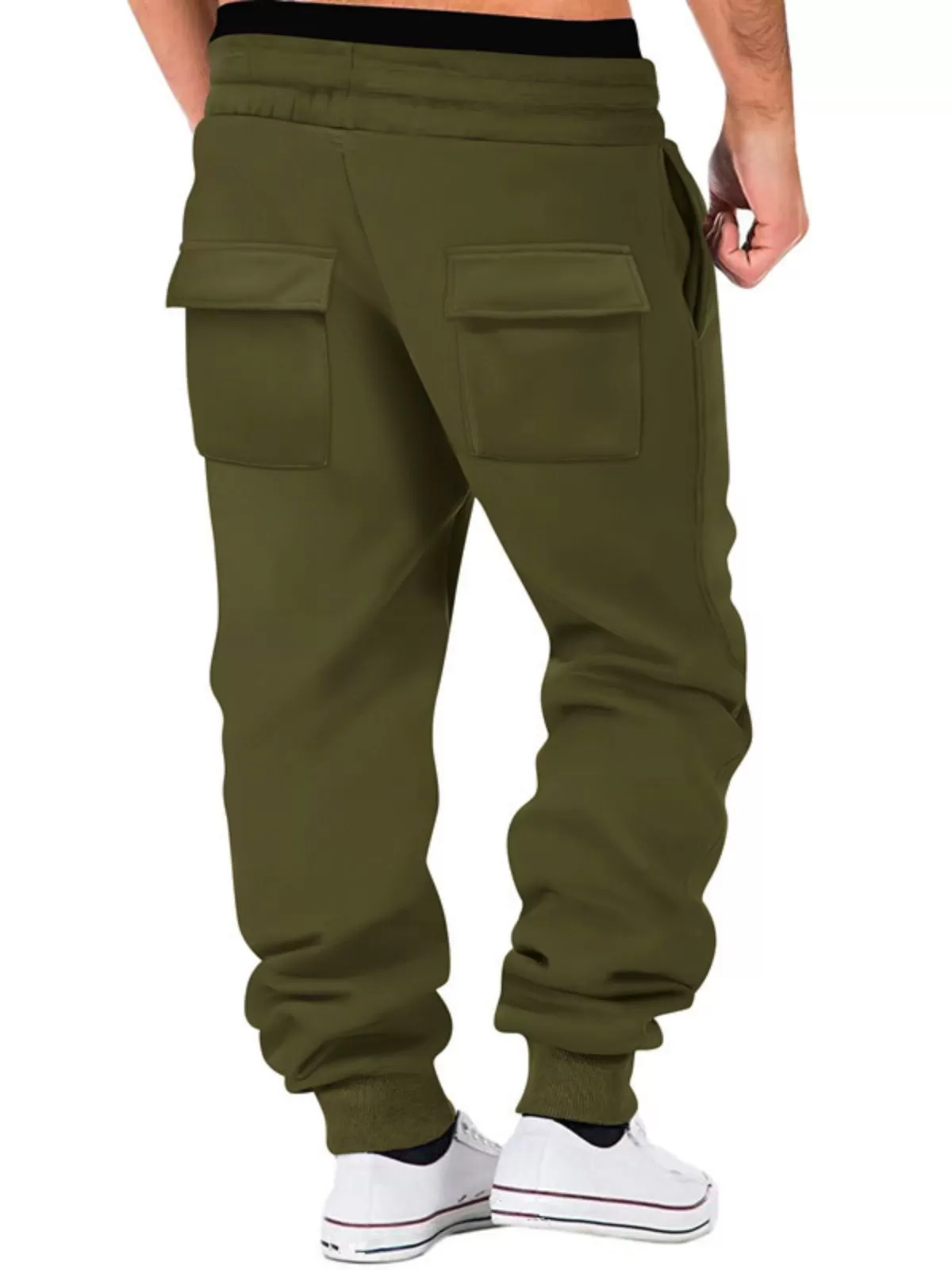 Men's Cargo Pants Athletic Joggers Pockets Drawstring Elastic Waist Plain Comfort Sports Outdoor Daily Fashion Casual Micro-elastic Pants, 2 of 2