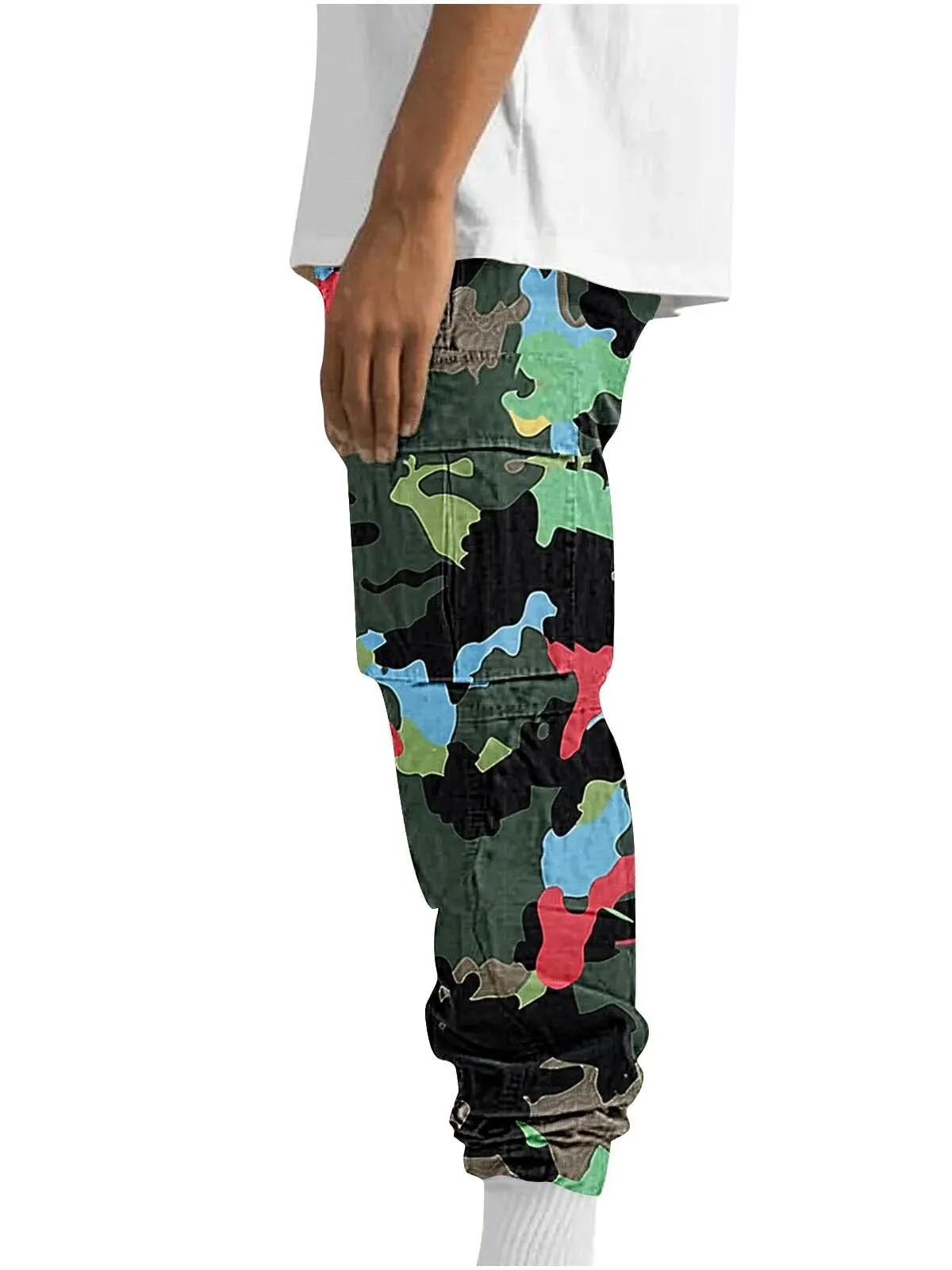Men's Cargo Pants Camouflage Casual Straight Leg Loose Fit Outdoor Hiking Pants With Pockets Winter and Fall Lightweight Sweatpants, 3 of 5