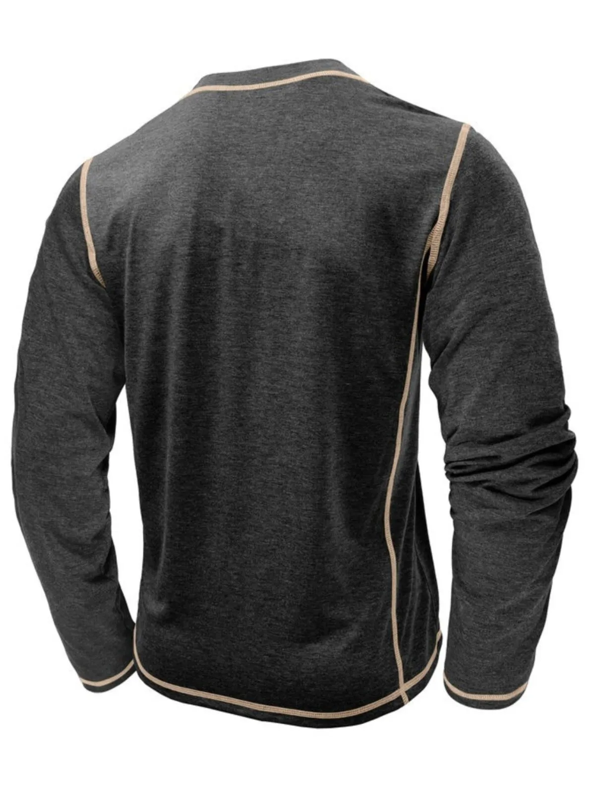 Men's Henley Shirt Hiking Long Sleeve Outdoor Breathable Polyester Tennis Golf Running Tops, 2 of 5