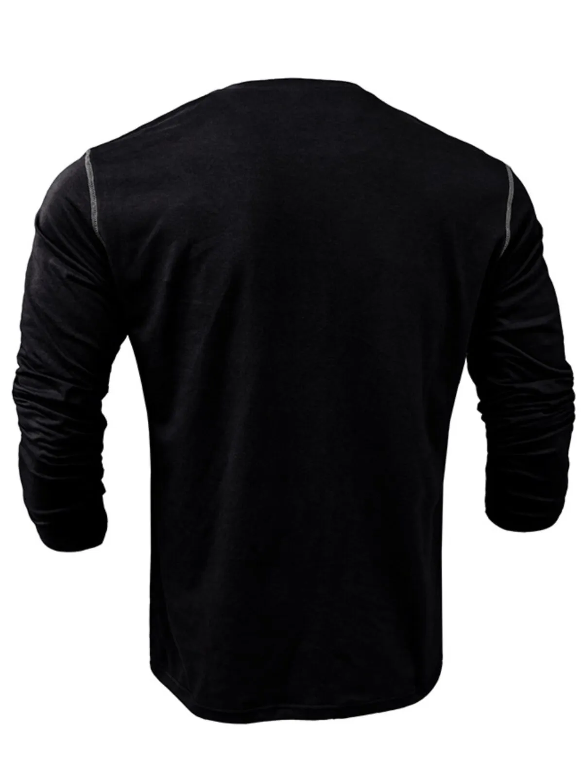 Men's Henley Shirt Long Sleeves Cotton Pullovers Color Matching Knitted Buttons Breast-pocket Stylish Daily Casual Menswear, 2 of 4