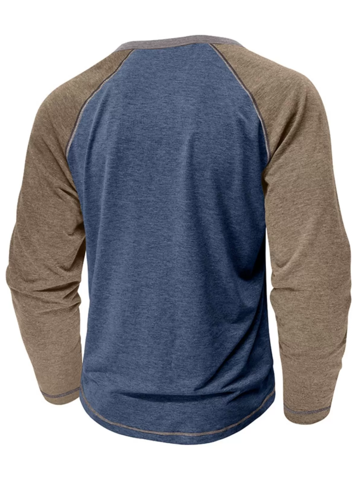 Men's Henley Shirt Baseball Color Block Design Basic Bohemian Raglan Sleeve Outdoor Casual Daily Autumn Tops, 2 of 3