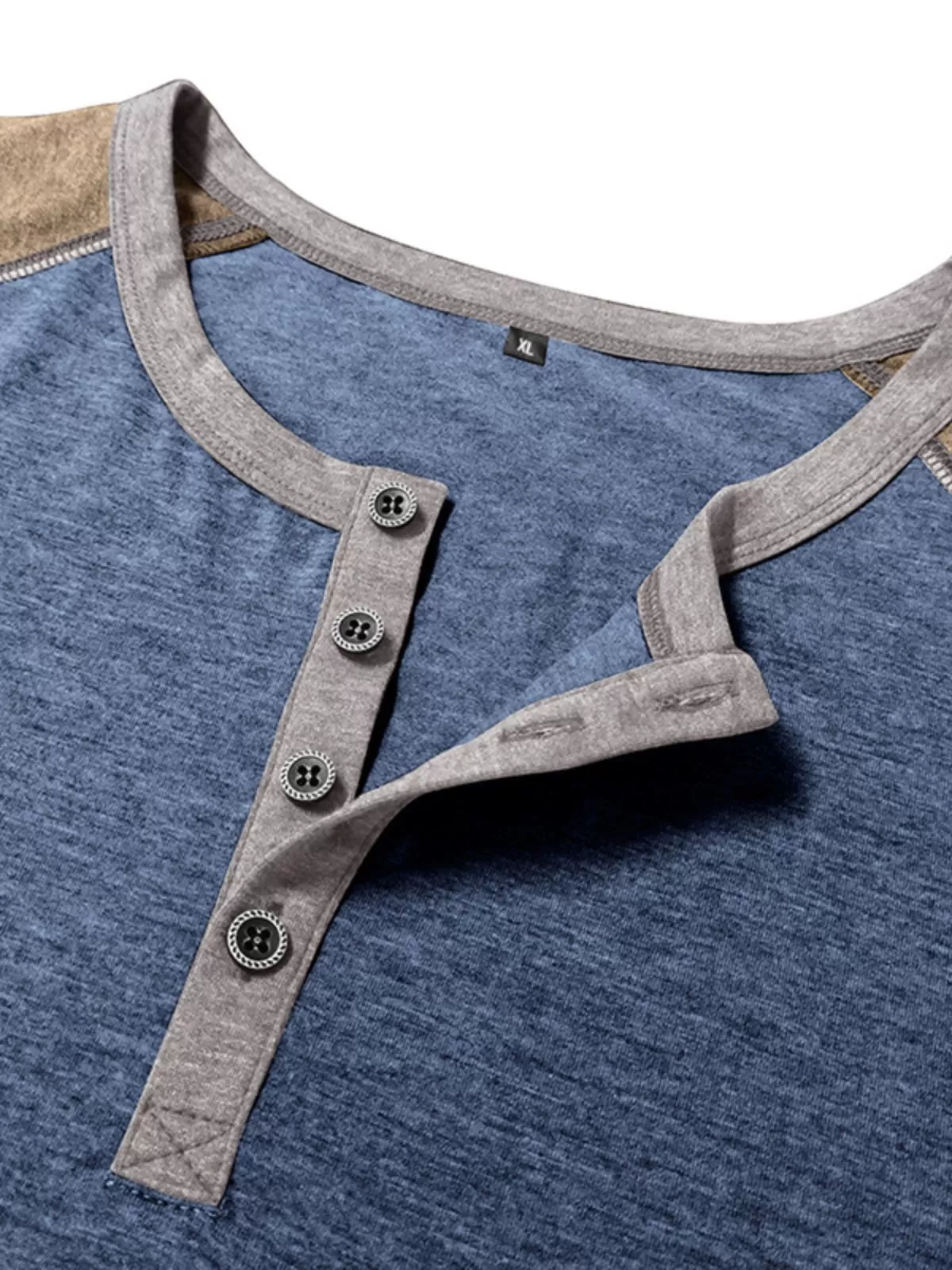 Men's Henley Shirt Baseball Color Block Design Basic Bohemian Raglan Sleeve Outdoor Casual Daily Autumn Tops, 3 of 3