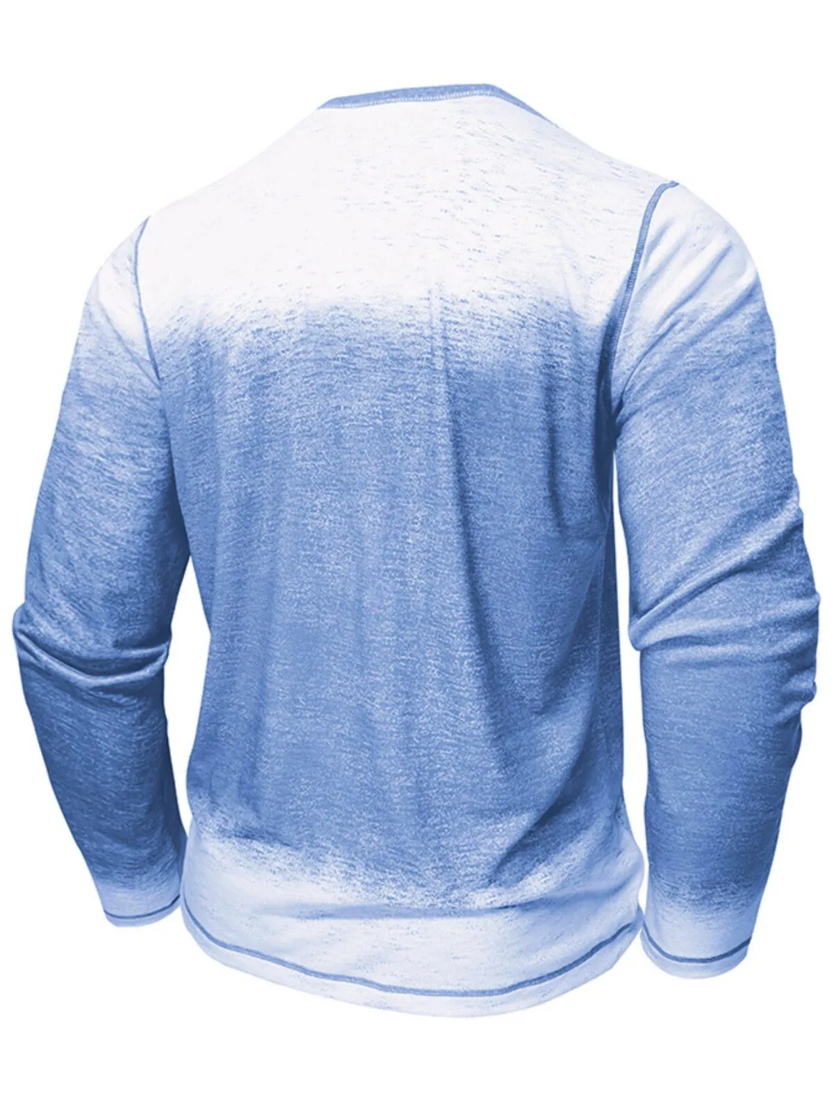 Men's Henley Shirt Autumn and Winter New Round Neck Retro Printed Three-button Casual Loose Versatile Top, 2 of 3