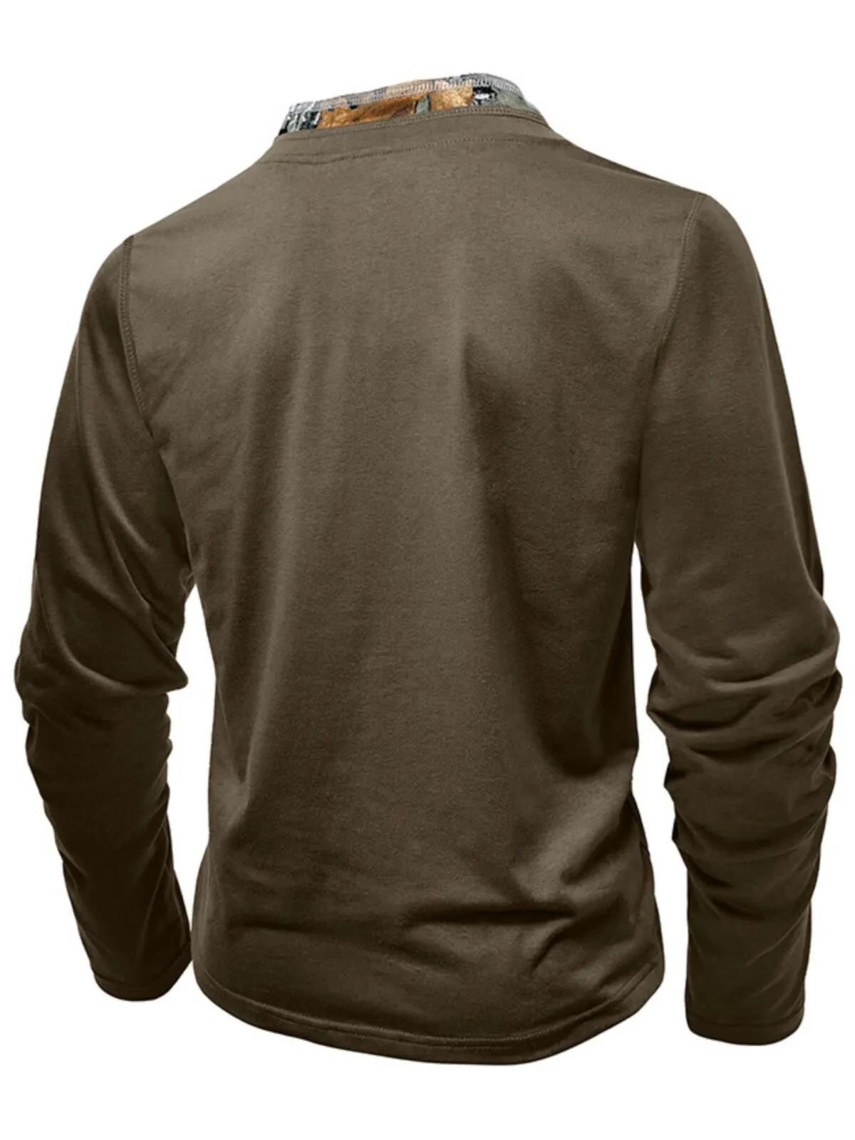 Men's Henley Shirt Vintage Casual Floral Beefy Classic Long Sleeve Soft Lightweight Button Tops, 2 of 3