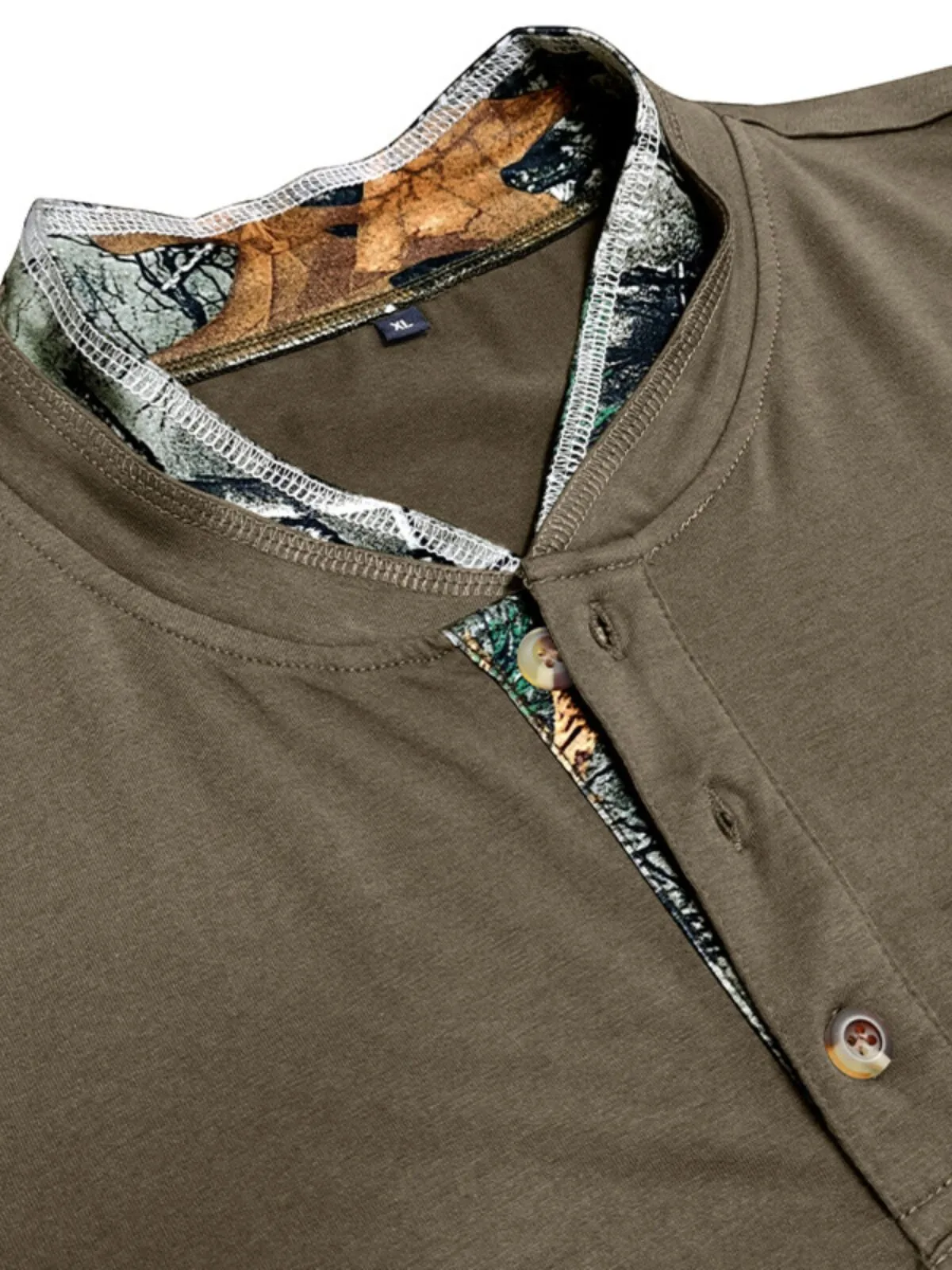 Men's Henley Shirt Vintage Casual Floral Beefy Classic Long Sleeve Soft Lightweight Button Tops, 3 of 3